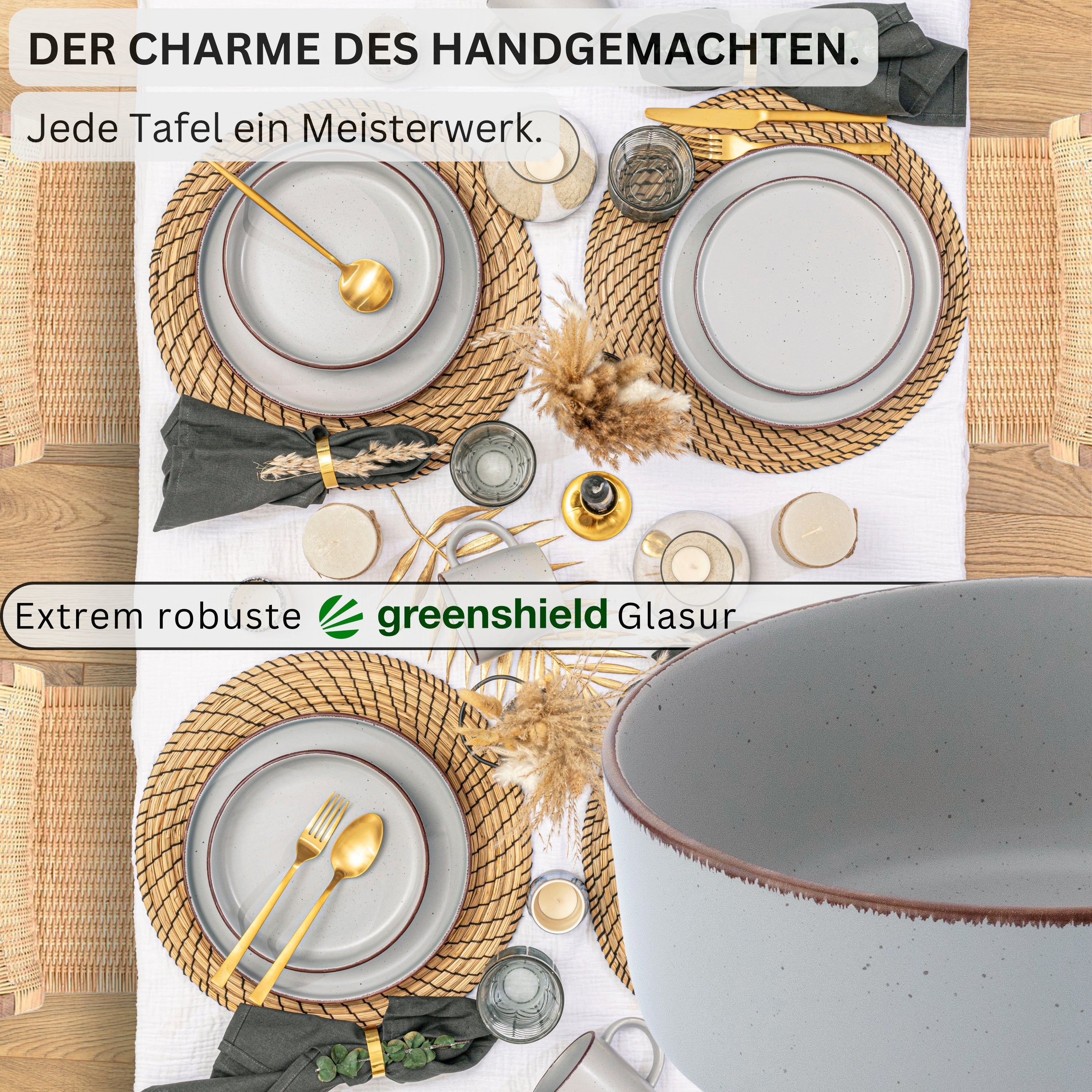 SÄNGER Steingut Schalen Bombay Stone 4 teilig