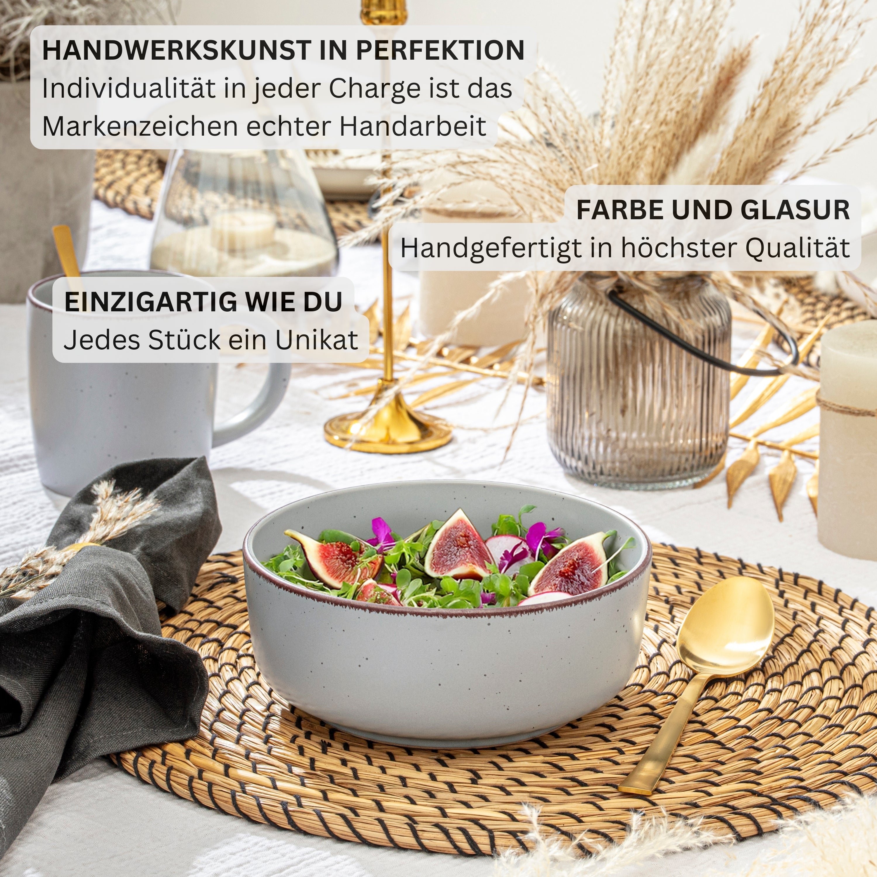 SÄNGER Steingut Schalen Bombay Stone 4 teilig