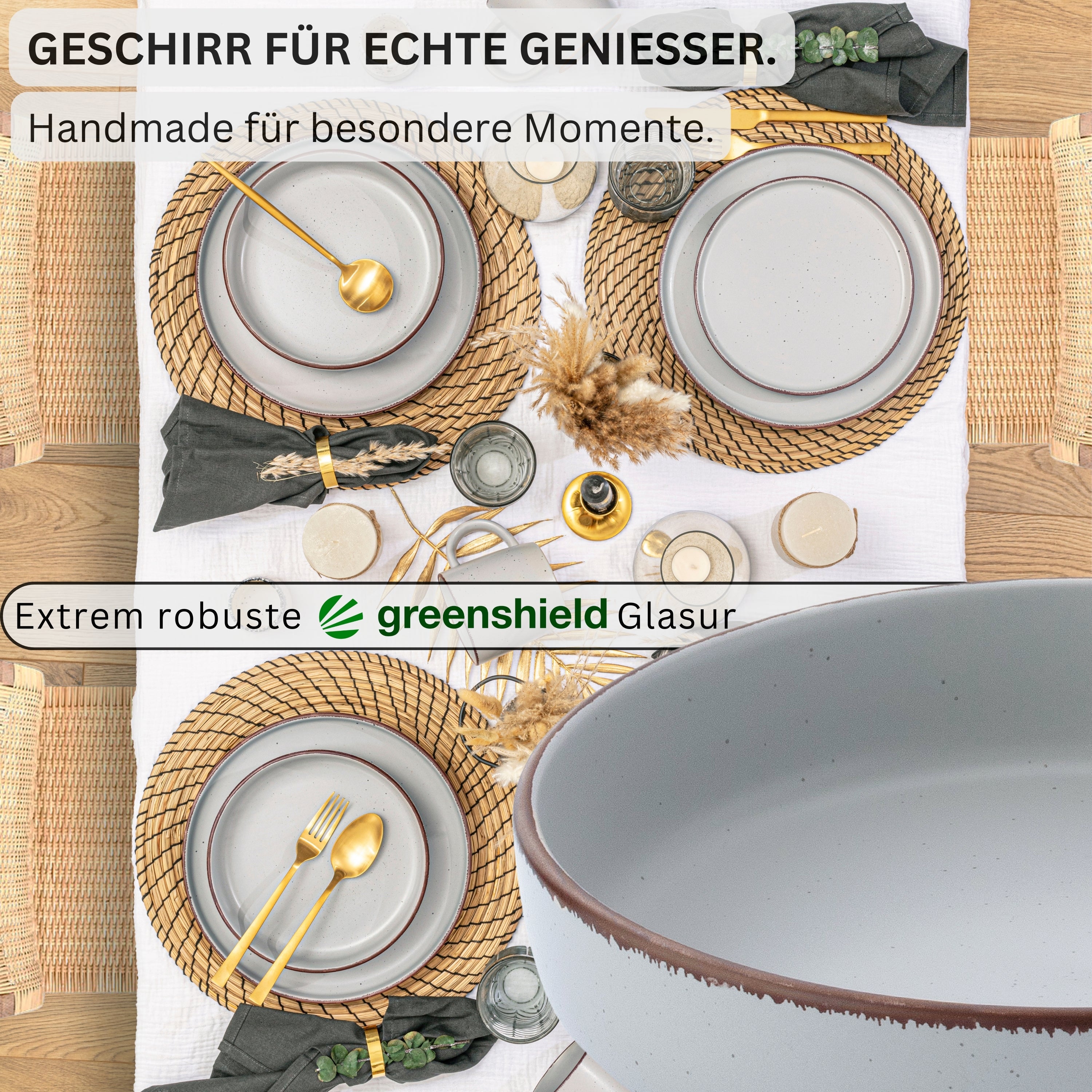 SÄNGER Steingut Pastaschalen Bombay Stone 4 teilig