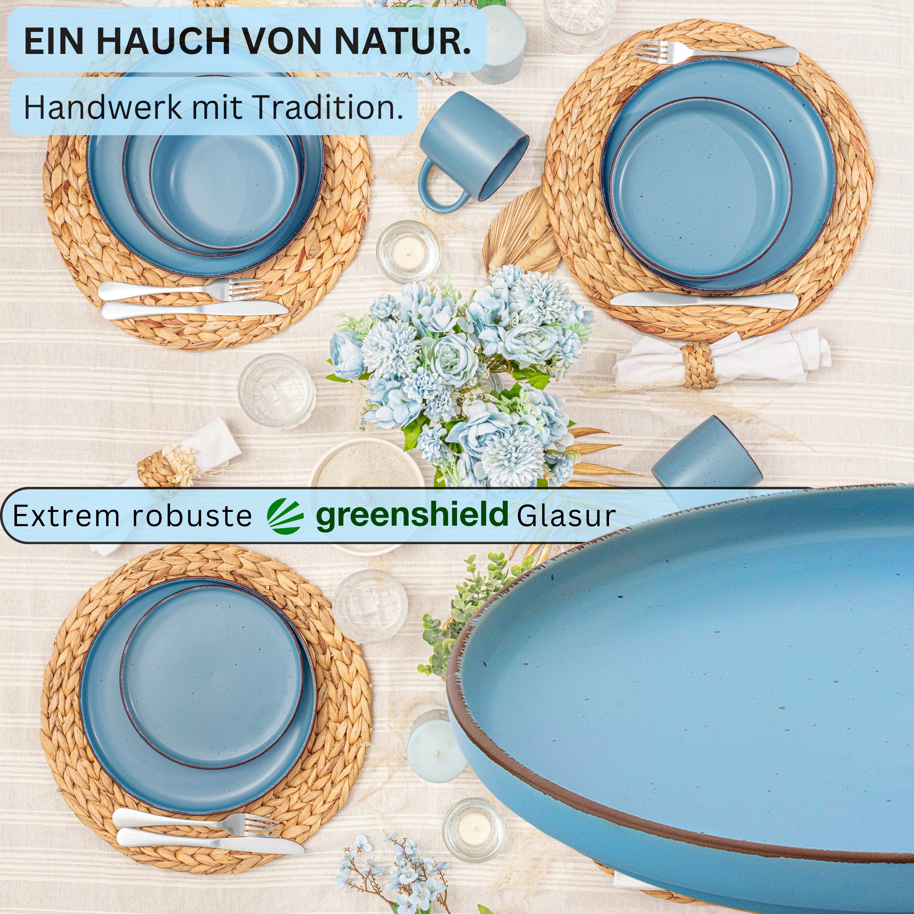SÄNGER Stoneware Dessert Plate Bombay Sapphire Set of 4