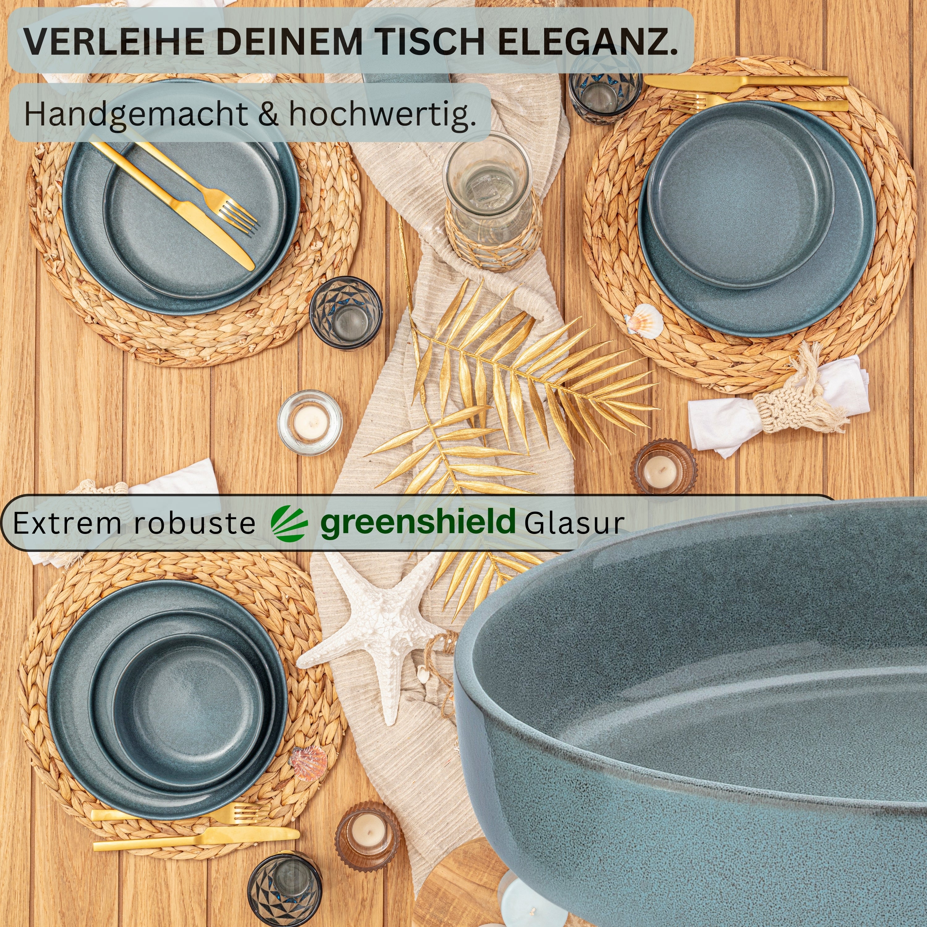 SÄNGER Stoneware Pasta Bowls Cairo Ocean 6 Pieces