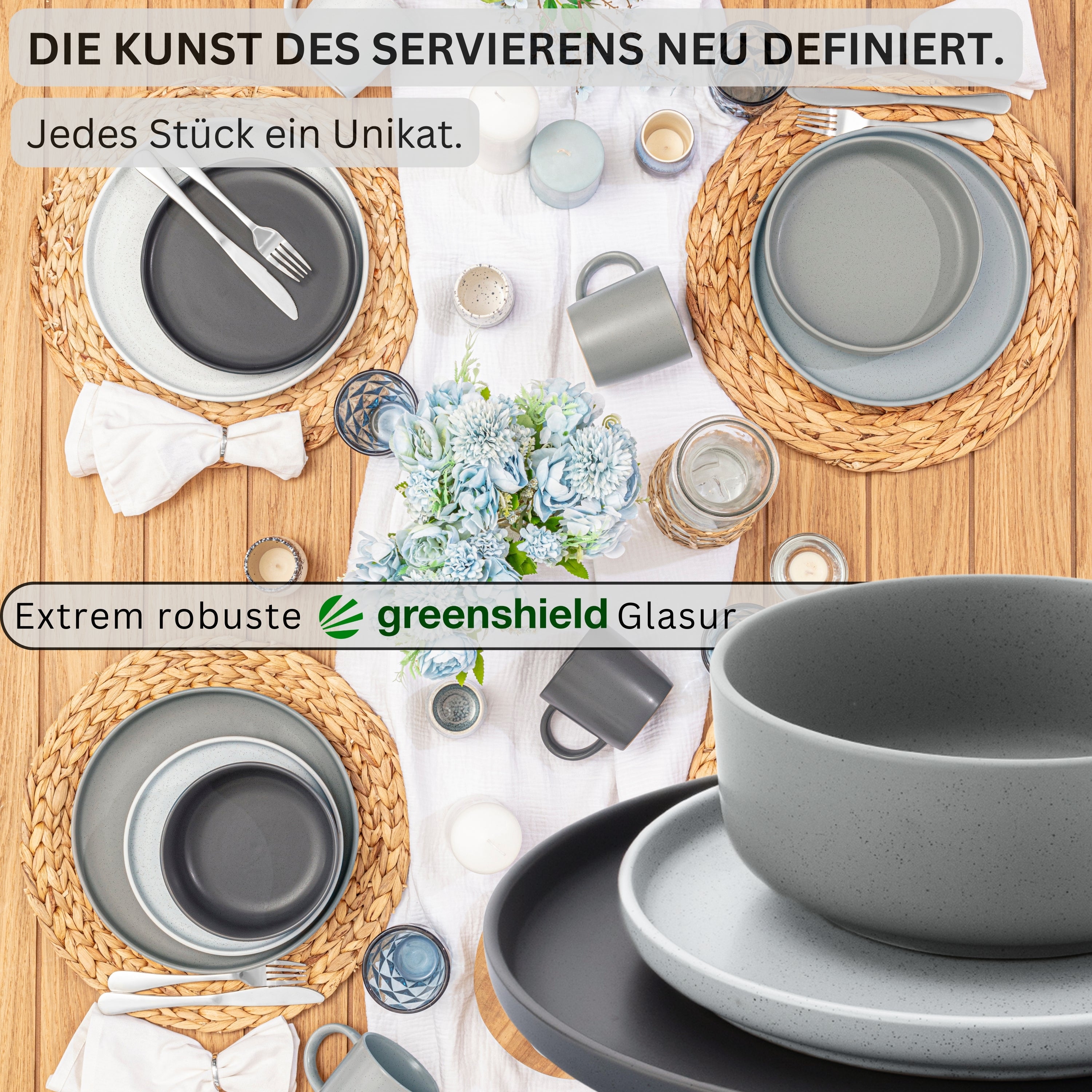 SÄNGER Steingut Geschirrset Leeds 20 teilig für 4 Personen