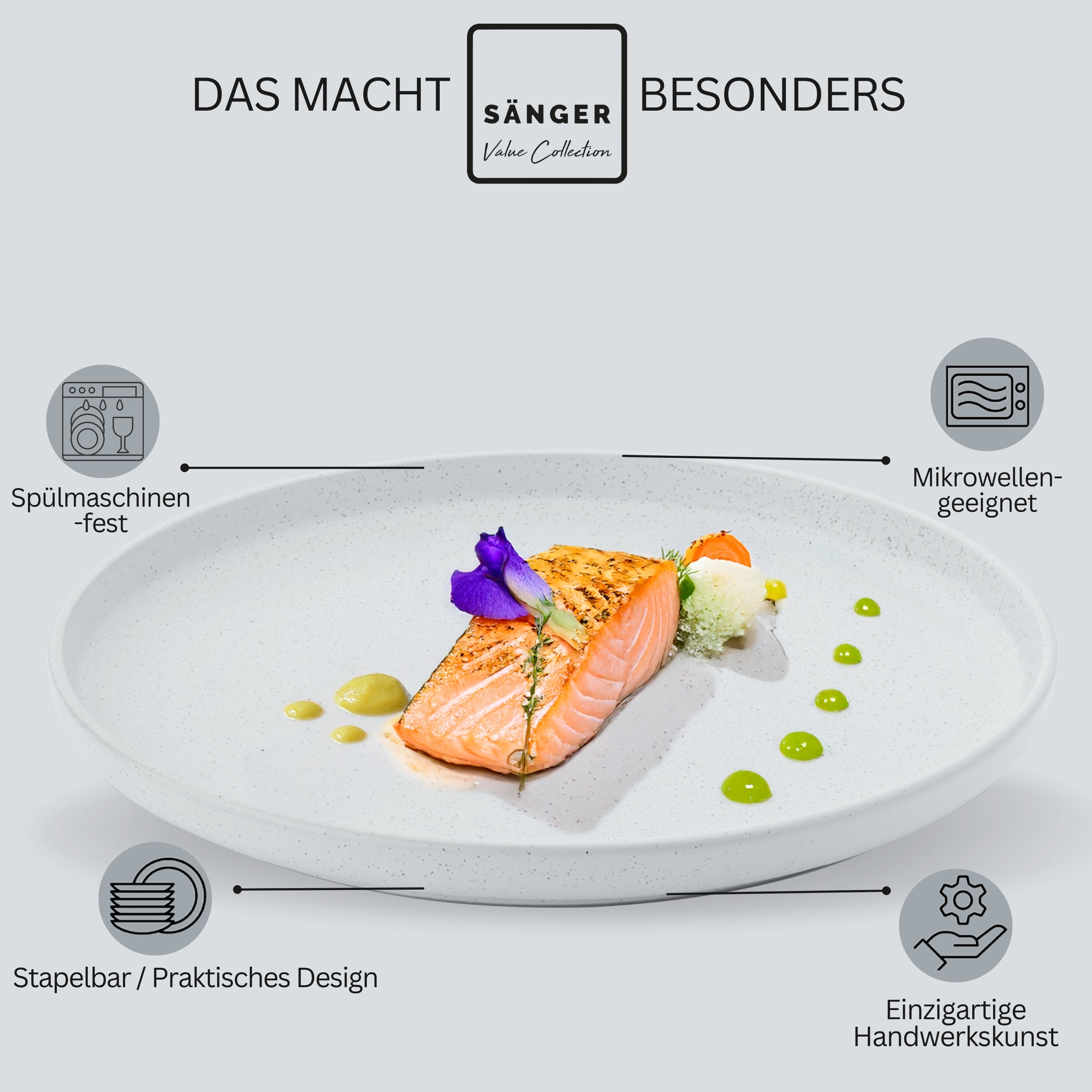 SÄNGER Stoneware Dinner Plate Leeds 4 pcs