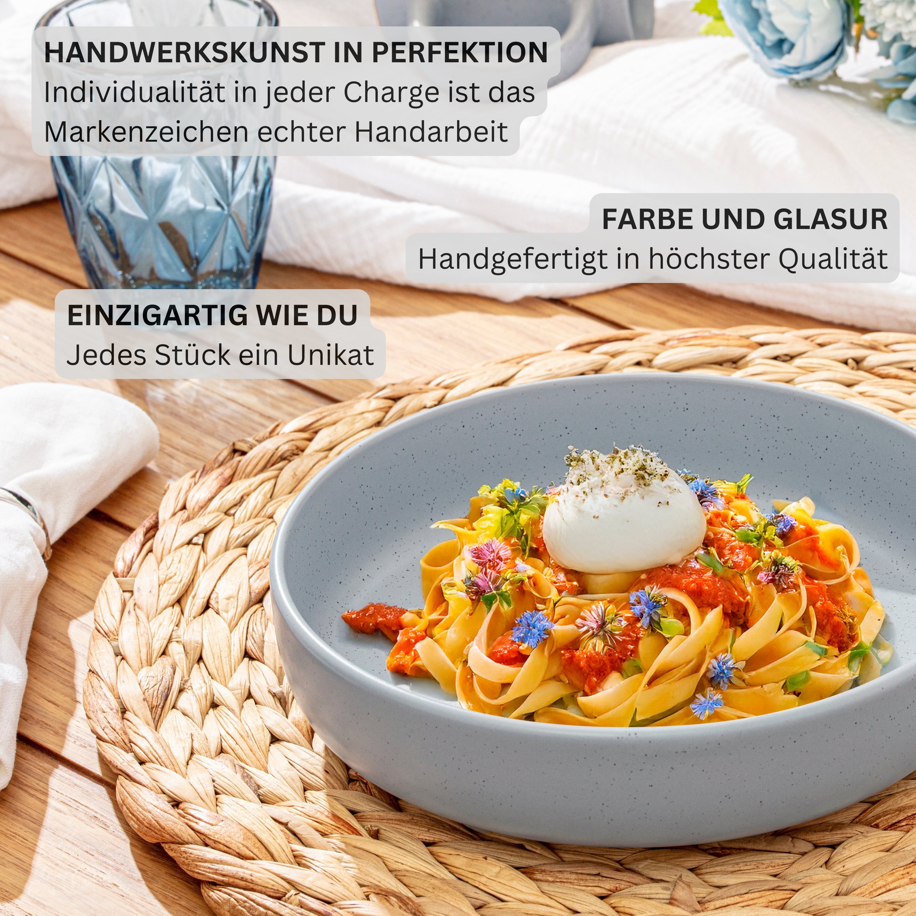 SÄNGER Steingut Pastaschalen Leeds 4 teilig