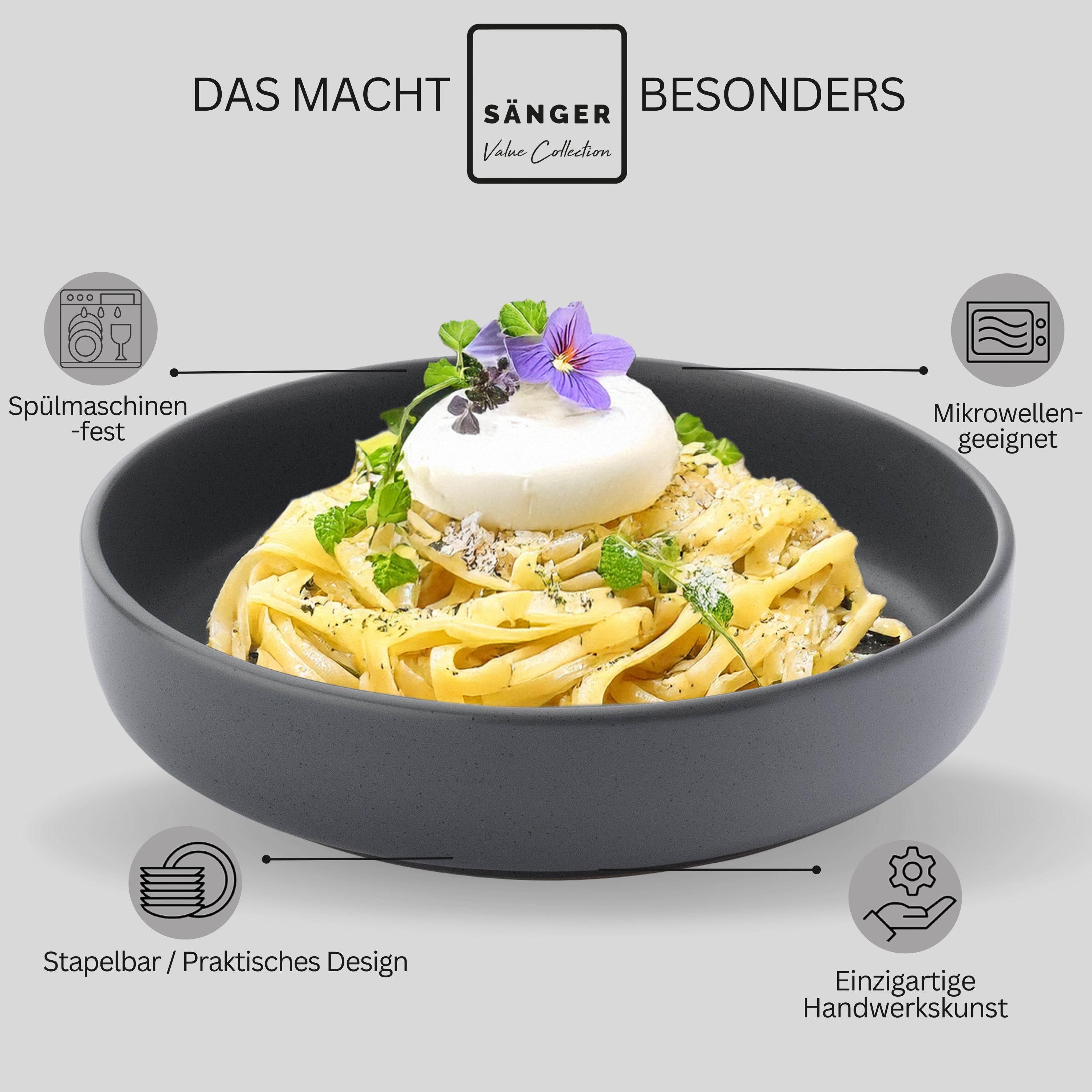 SÄNGER Steingut Pastaschalen Leeds Nightsky 6 teilig