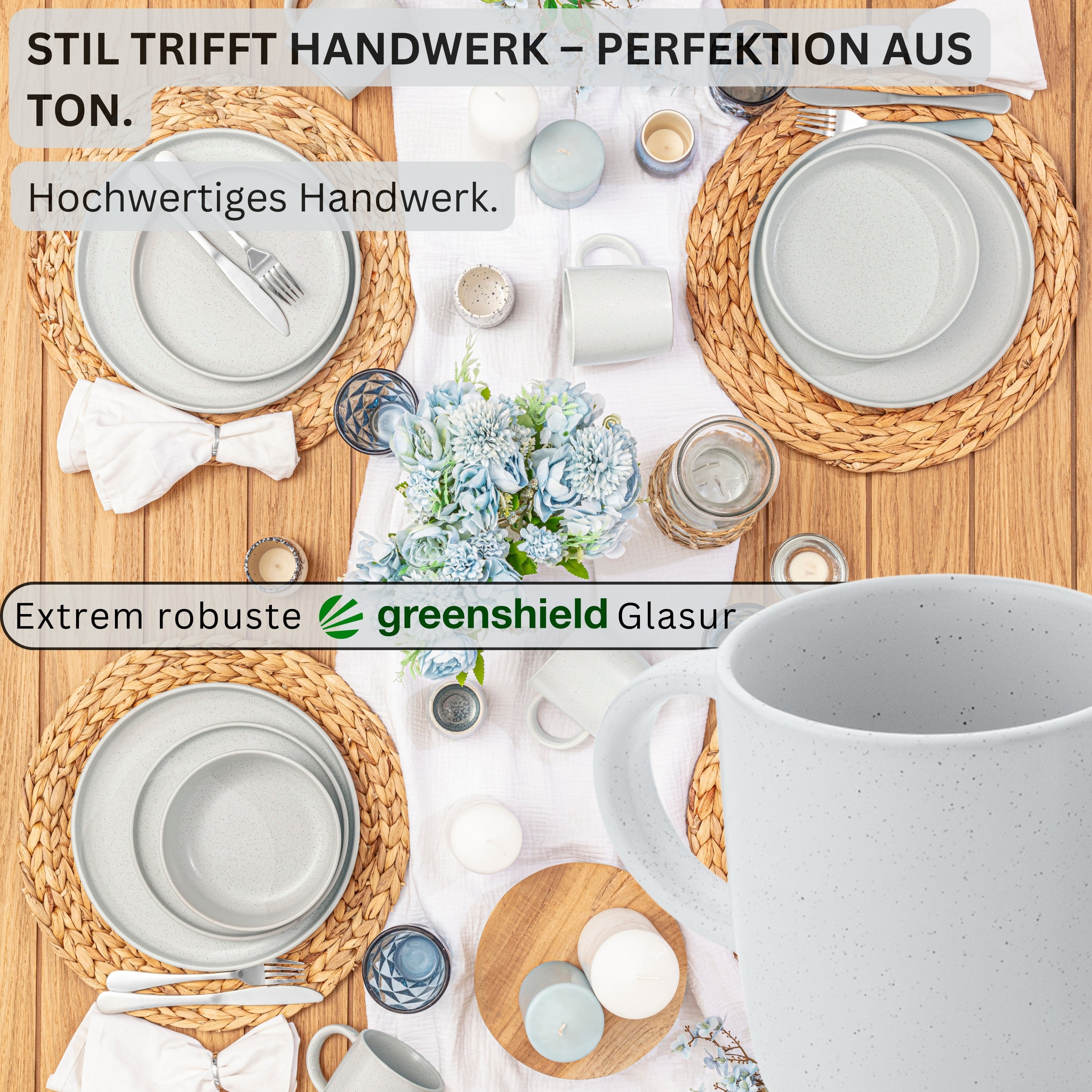 SÄNGER Stoneware Coffee Mug Leeds Frost 6 piece