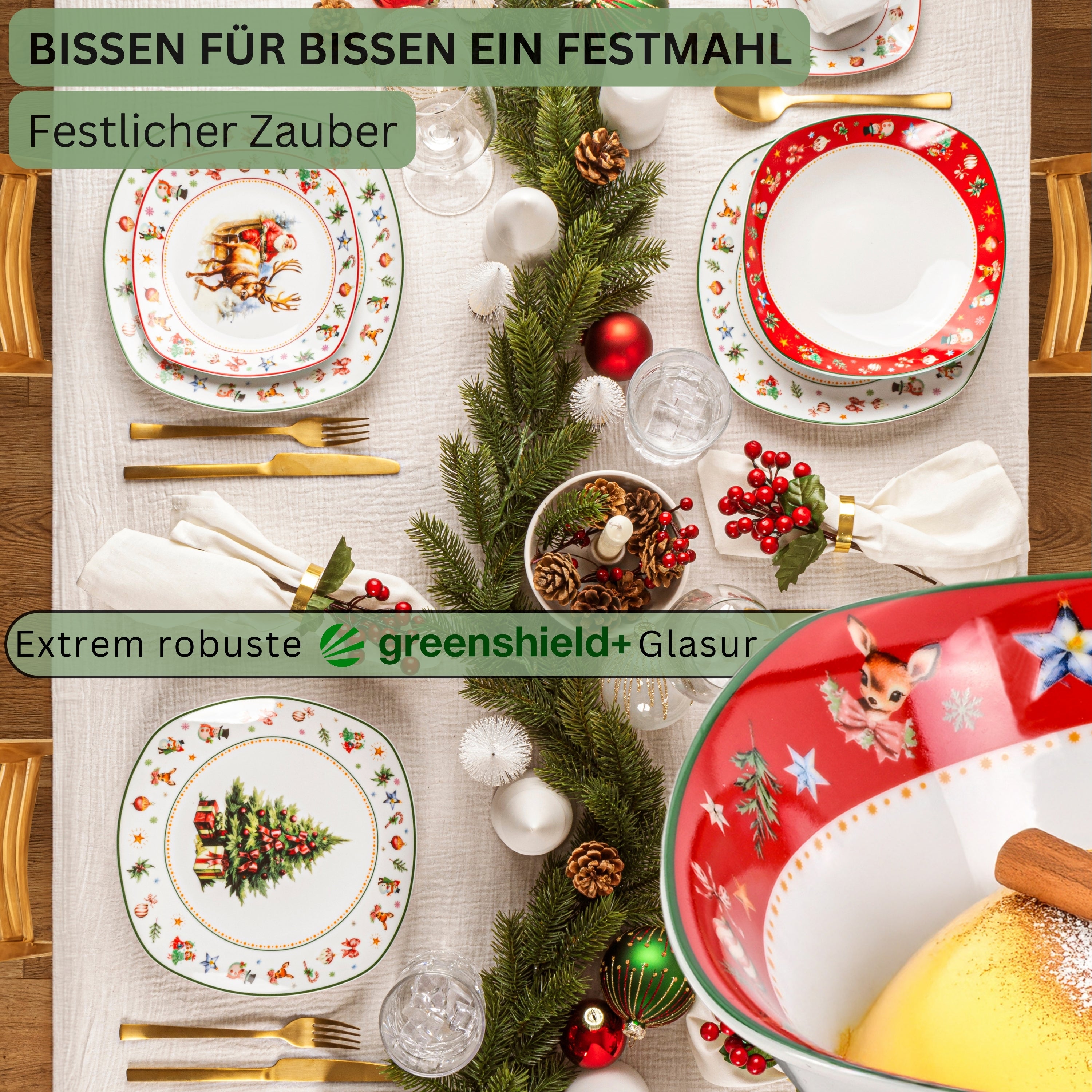 SÄNGER Muesli Bowl Set Bilgola Christmas Design 6-Piece