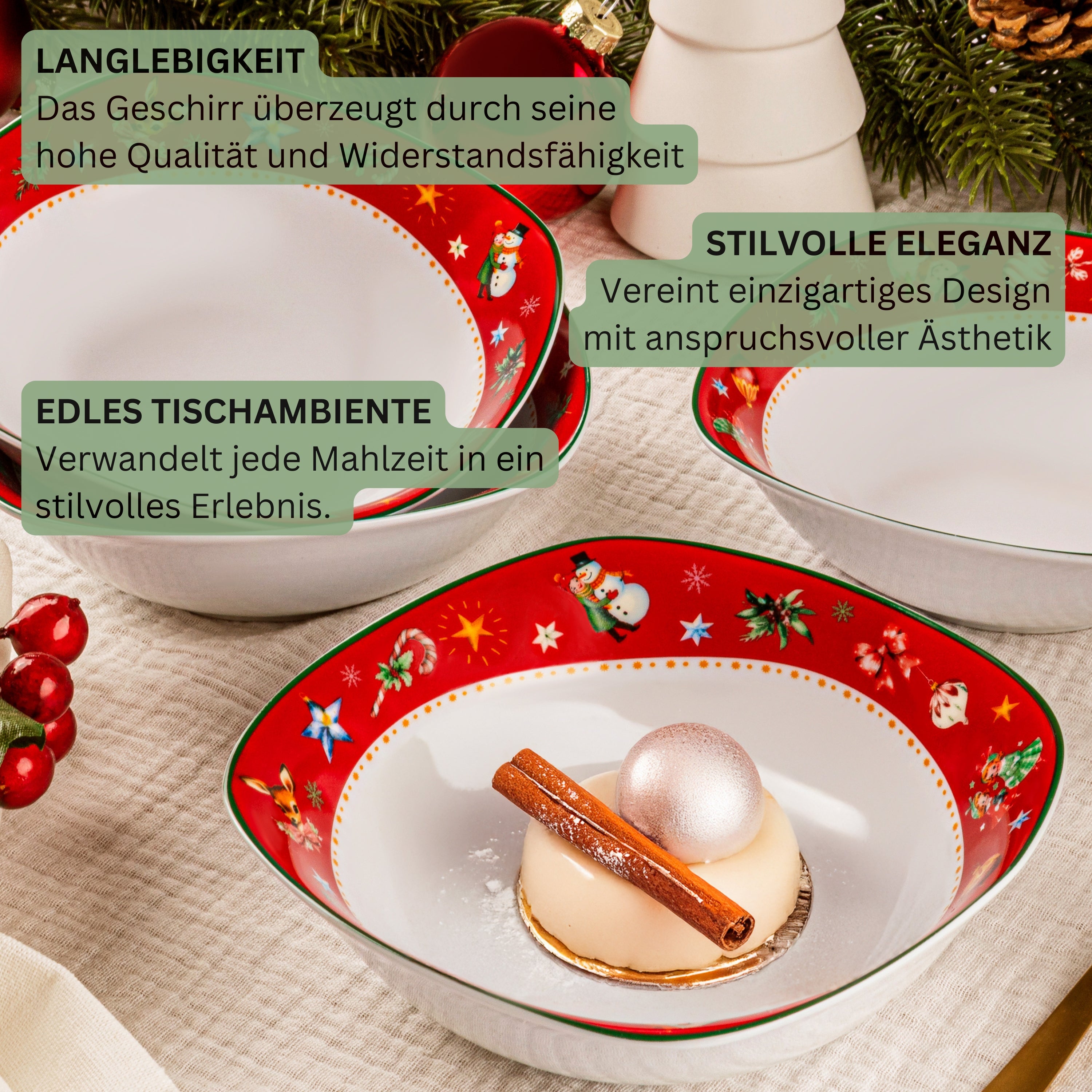 SÄNGER Muesli Bowl Set Bilgola Christmas Design 6-Piece