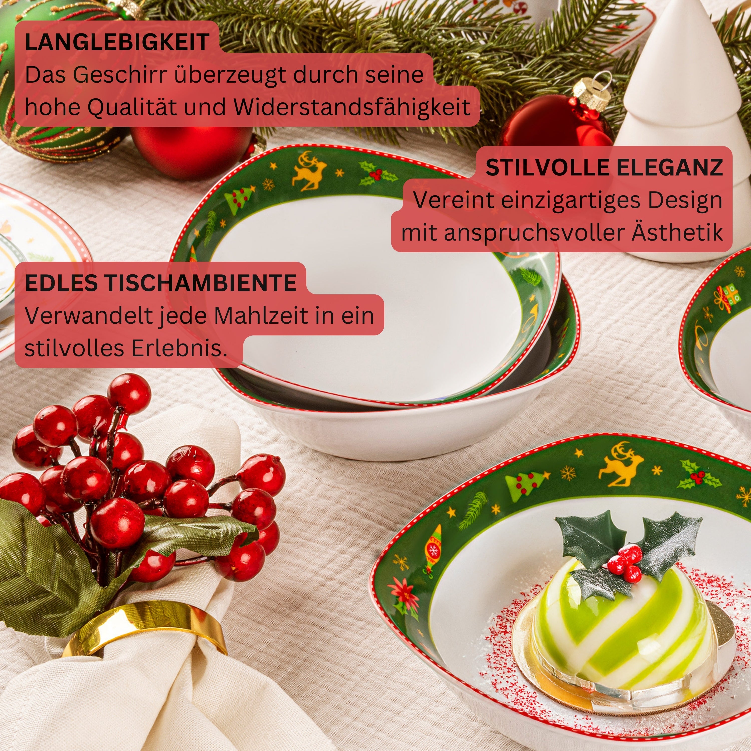 SÄNGER Müslischalen Set Bilgola Nussknacker Design 6 teilig