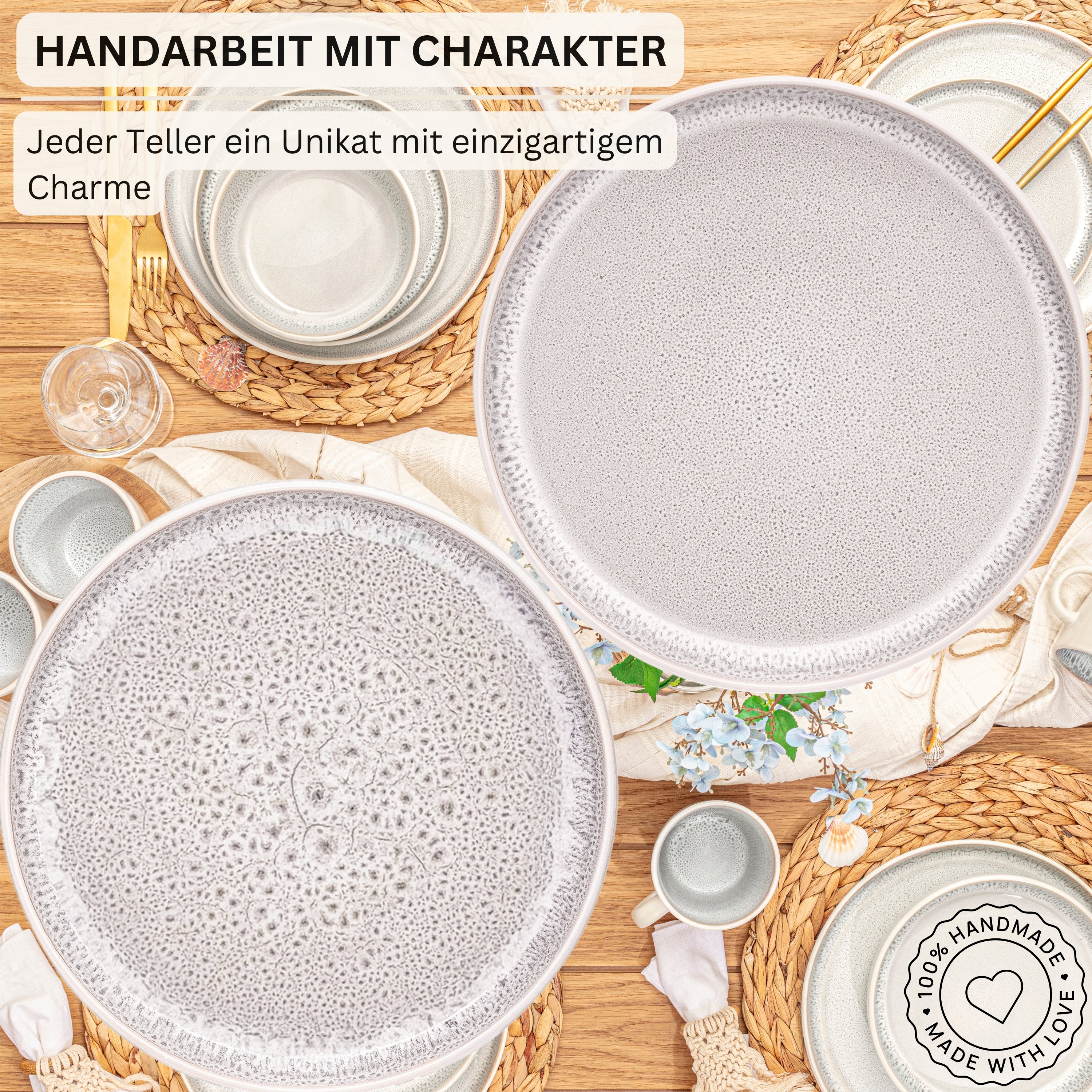 SÄNGER Steingut Geschirrset Kreta 24 teilig für 6 Personen