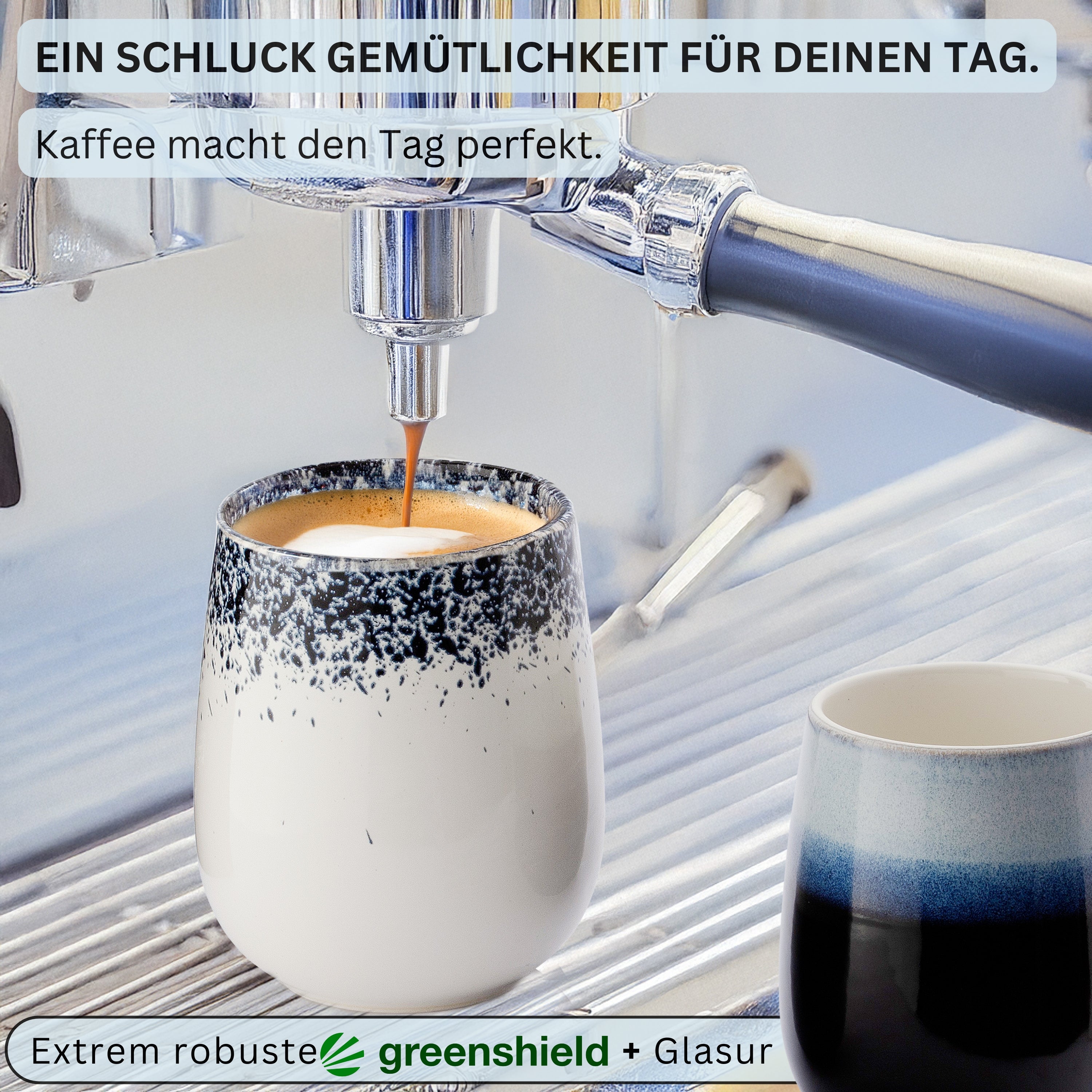 SÄNGER Steingut Kaffeebecher Siena 6 teilig 80 ml