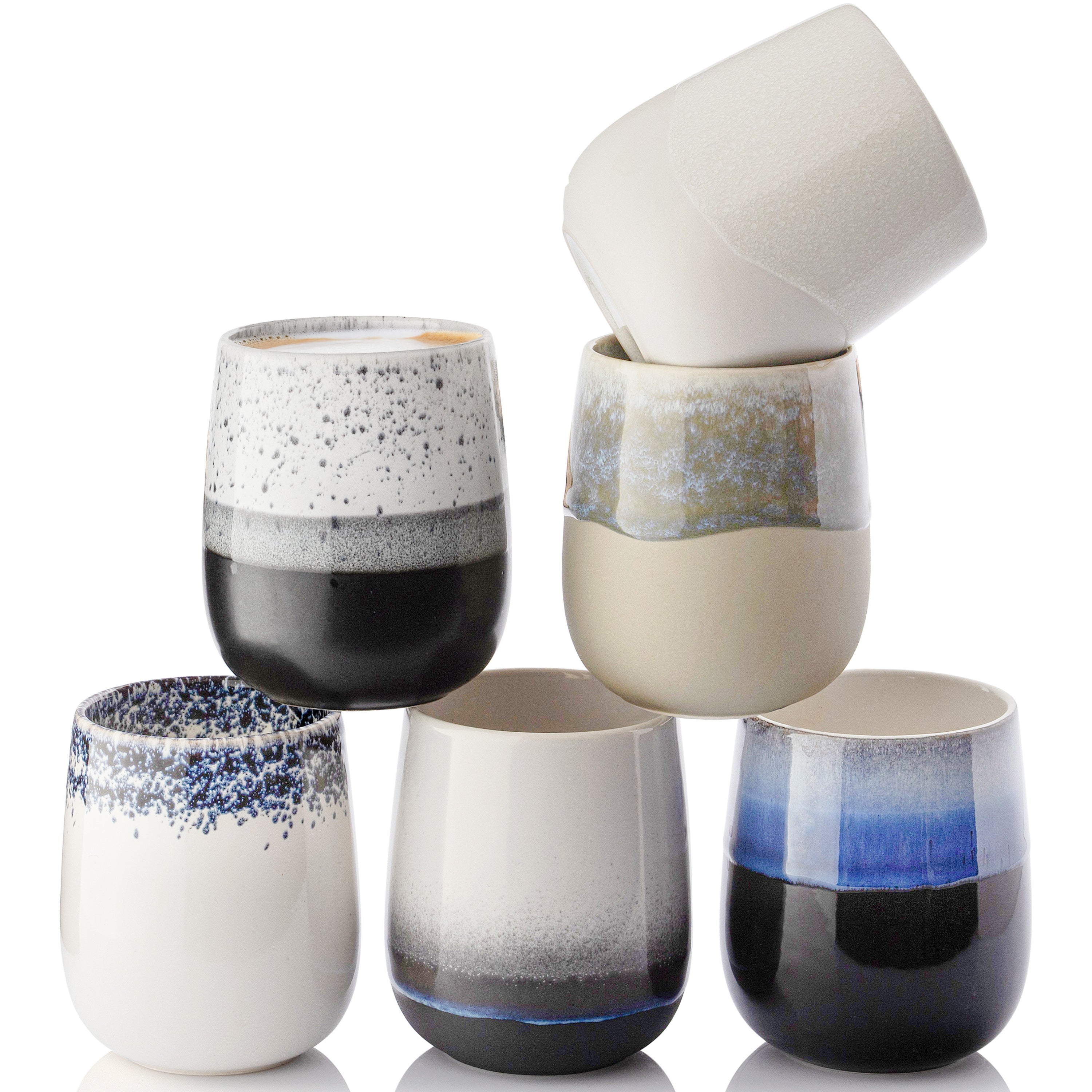 SÄNGER Steingut Kaffeebecher Siena 6 teilig 215 ml