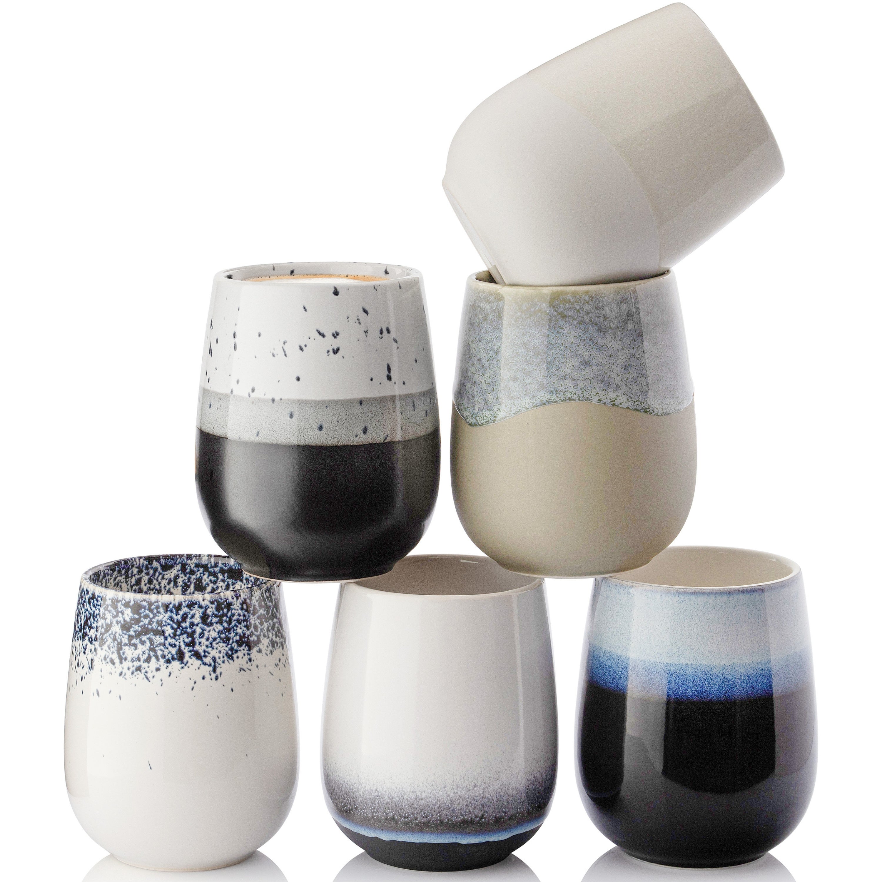 SÄNGER Steingut Kaffeebecher Siena 6 teilig 410 ml