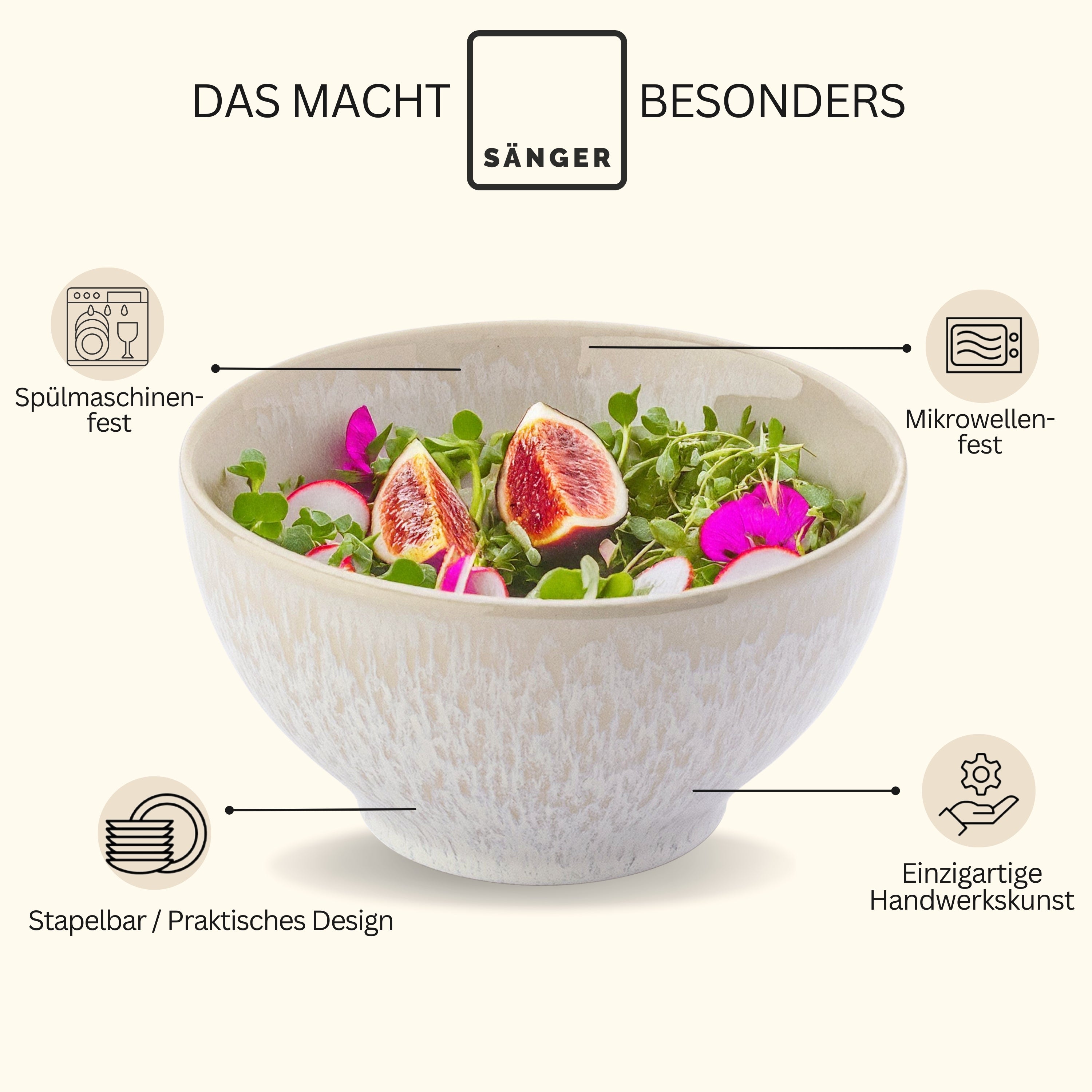 SÄNGER Müslischalen Set Korfu 4 teilig