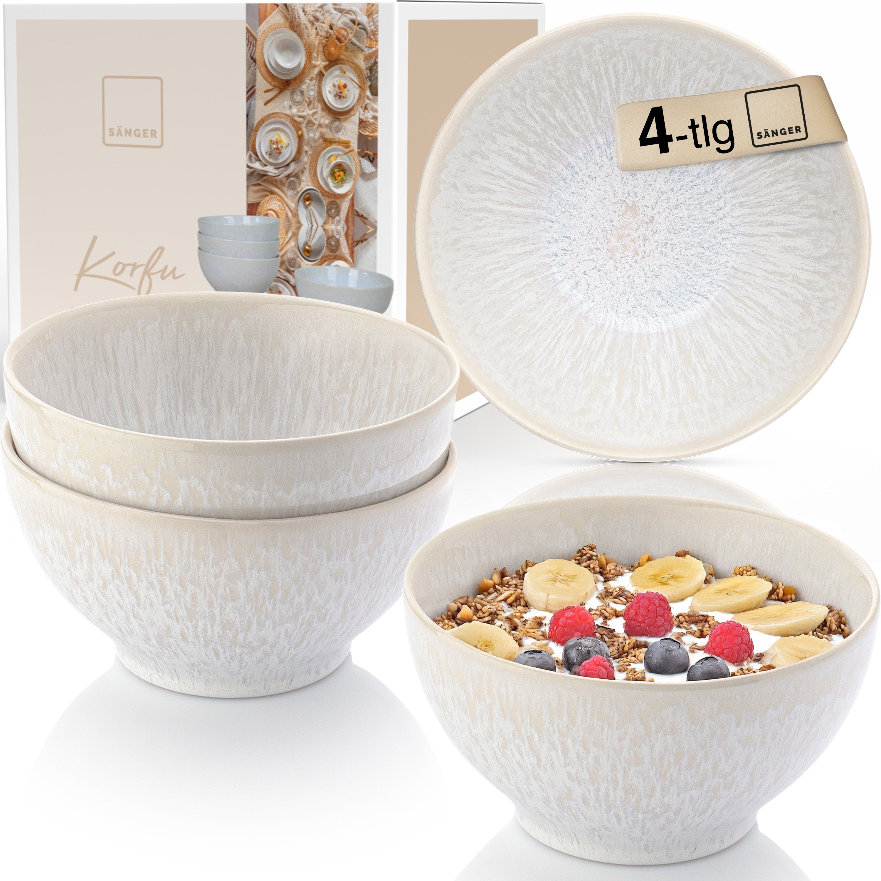 SÄNGER Müslischalen Set Korfu 4 teilig