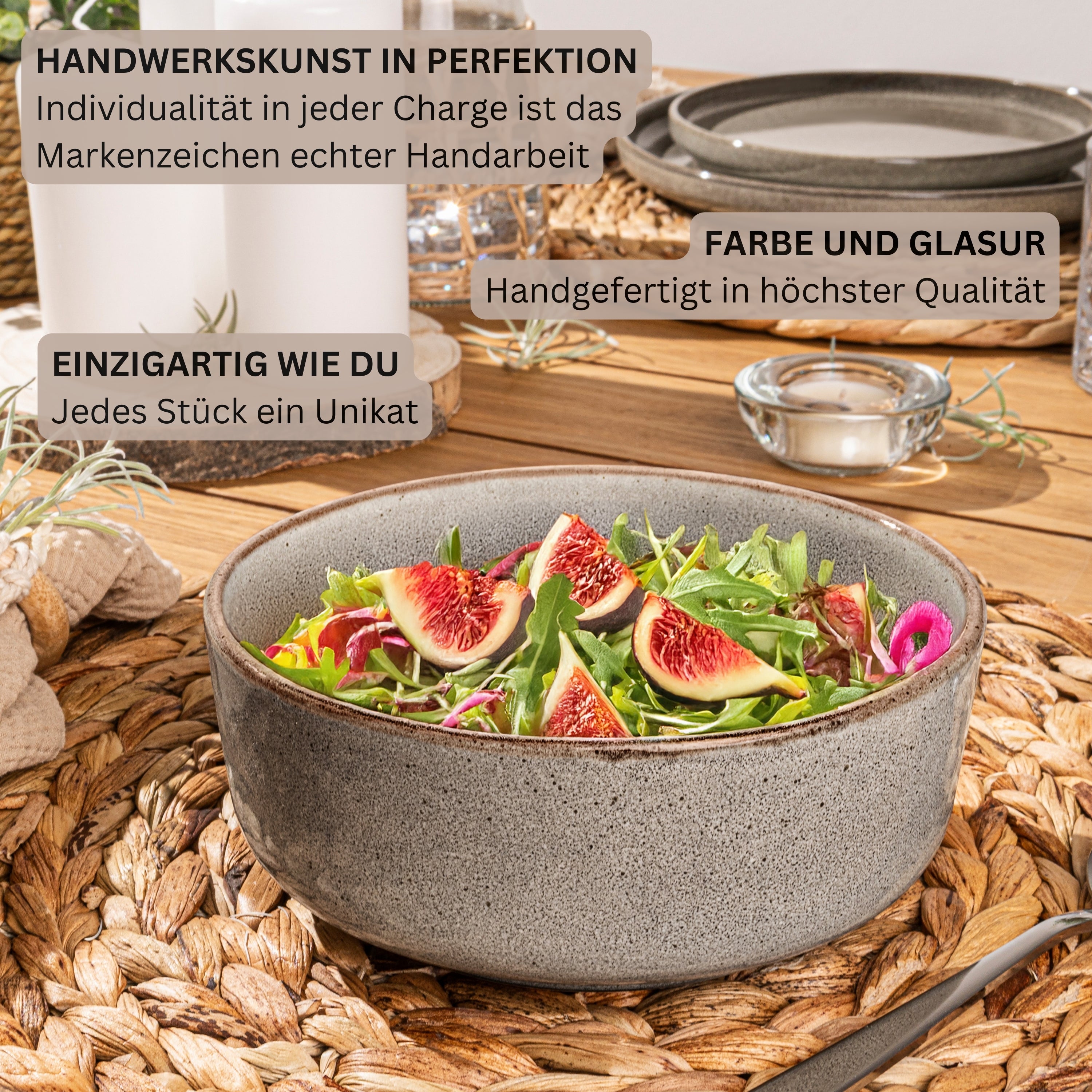 SÄNGER Tafelservice Kairo Graphit - 18 teilig aus Steingut