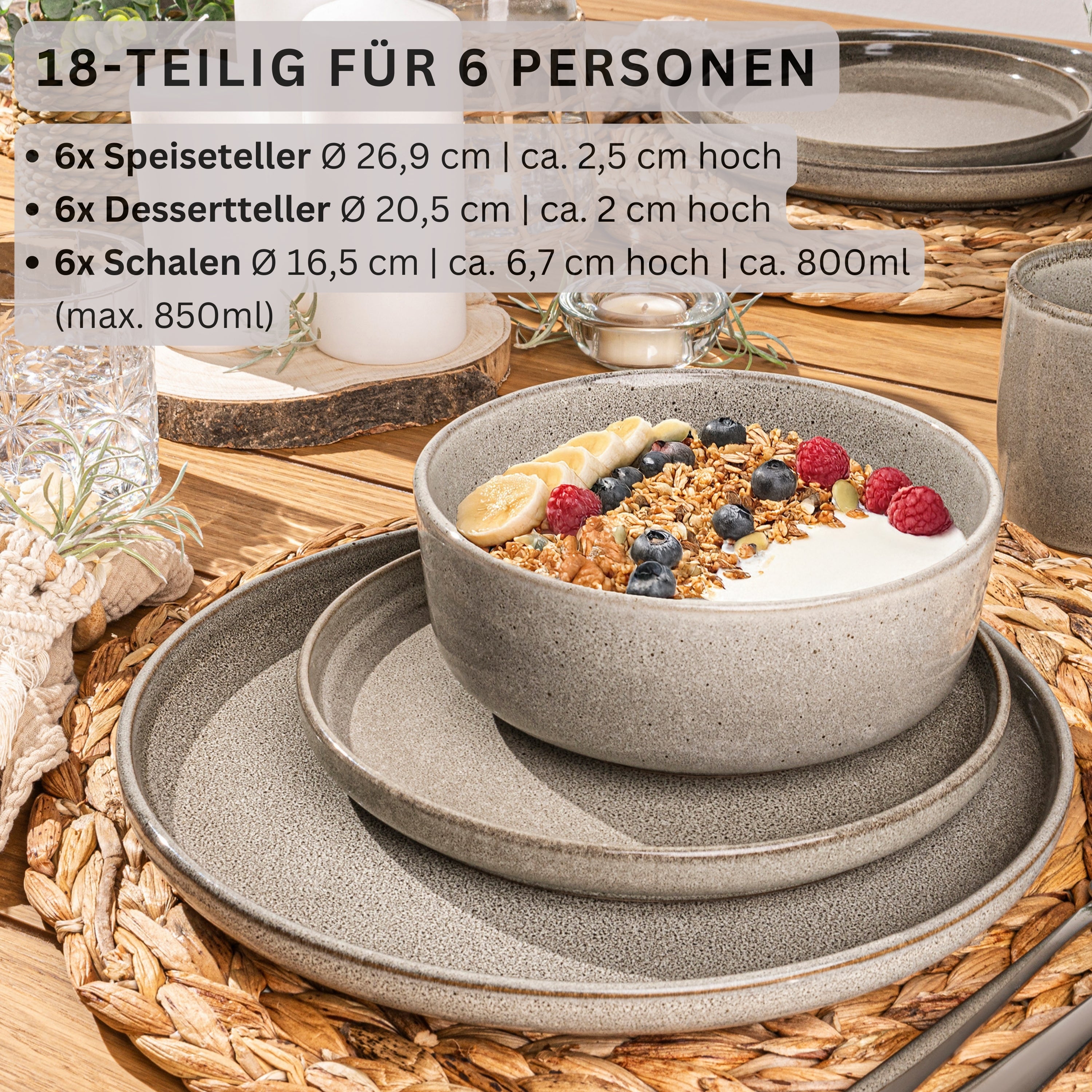 SÄNGER Tafelservice Kairo Clay- 18 teilig aus Steingut