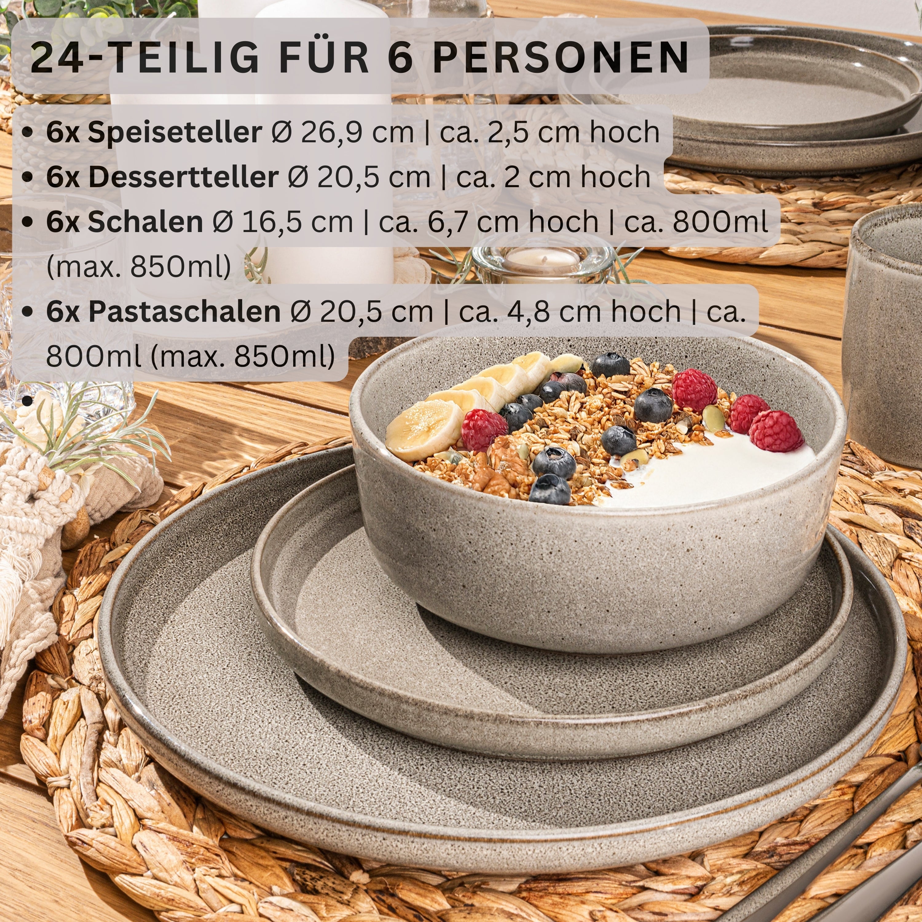 SÄNGER Tafelservice Kairo Clay- 24 teilig aus Steingut