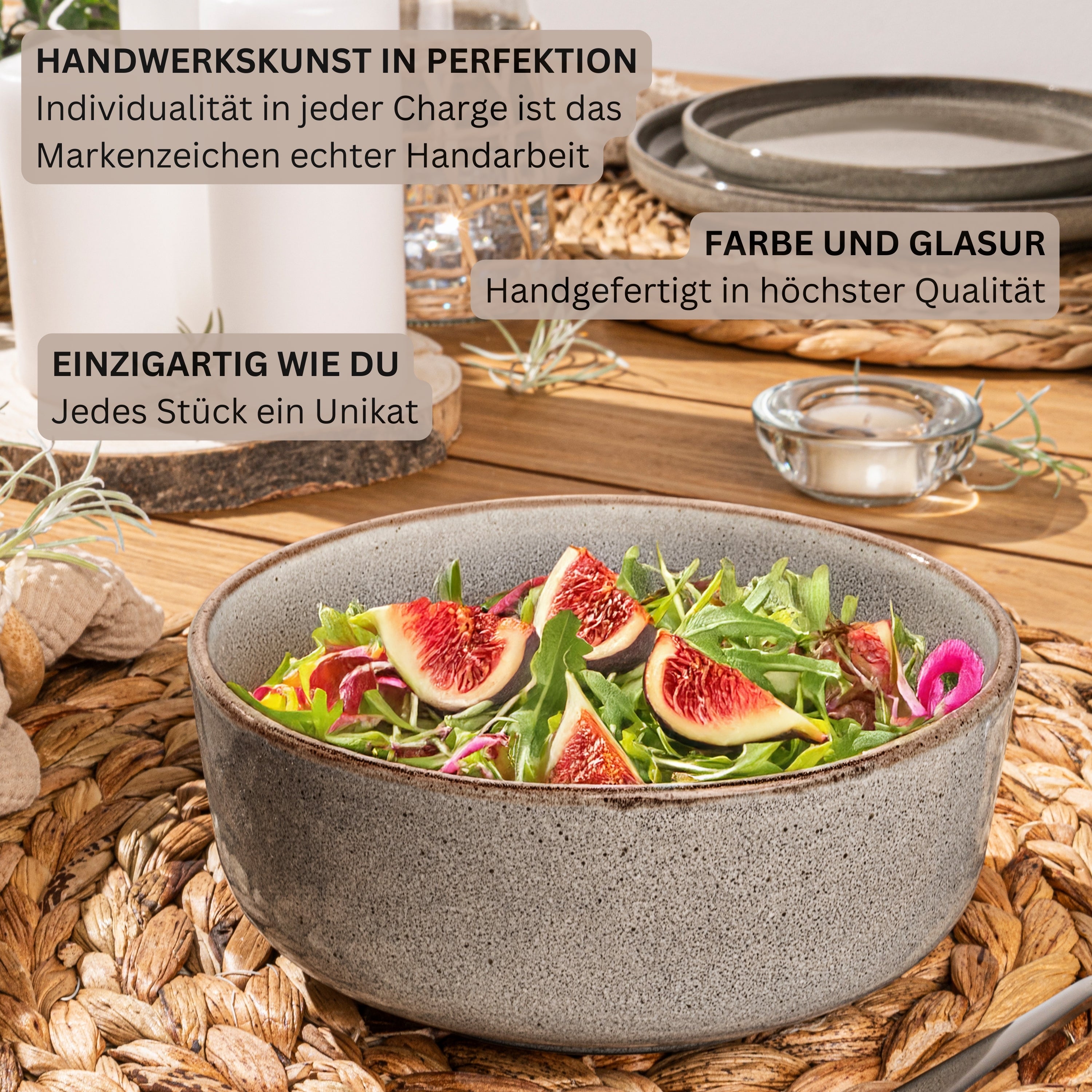 SÄNGER Tafelservice Kairo Graphit - 24 teilig aus Steingut