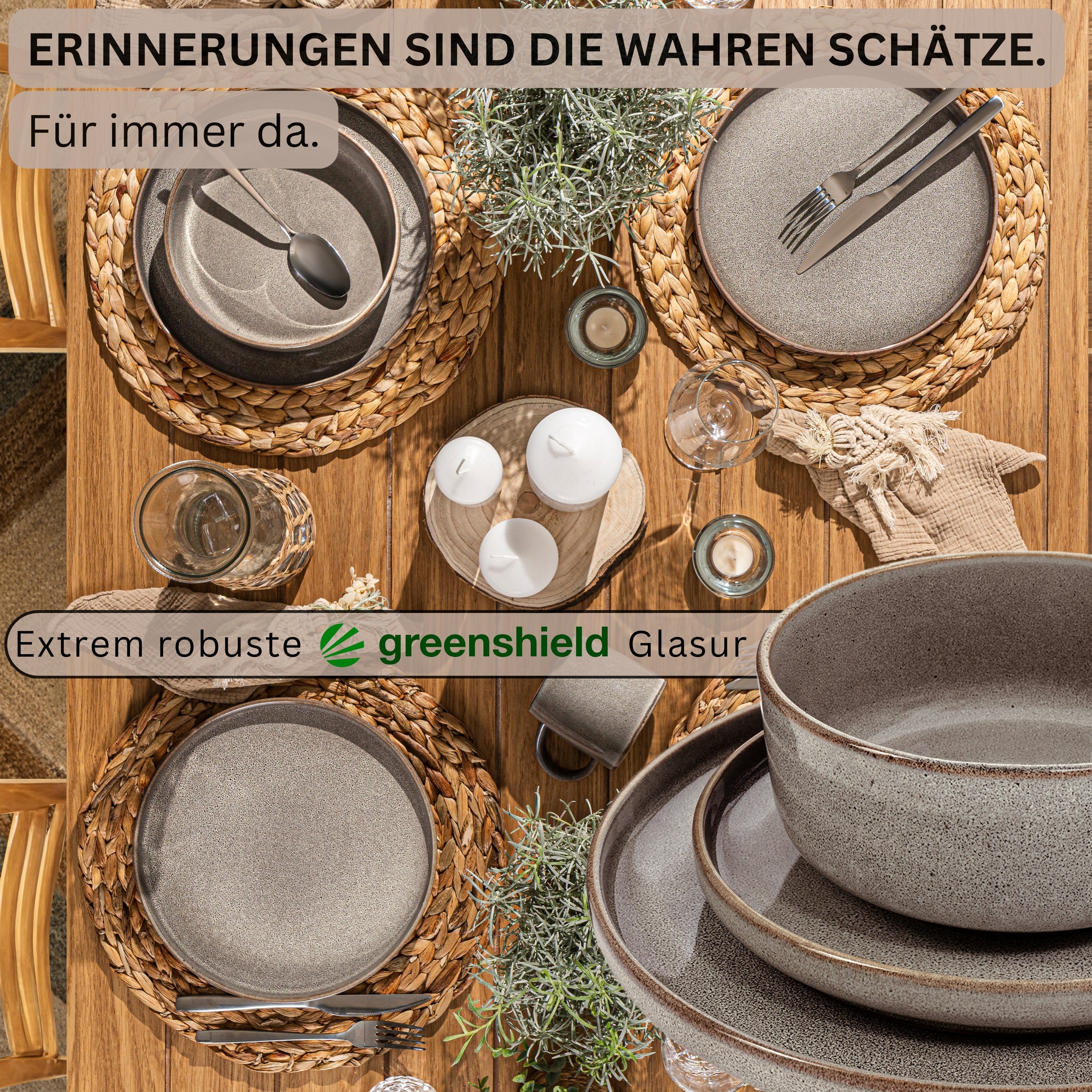 SÄNGER Kombiservice Kairo Graphit - 30 teilig aus Steingut