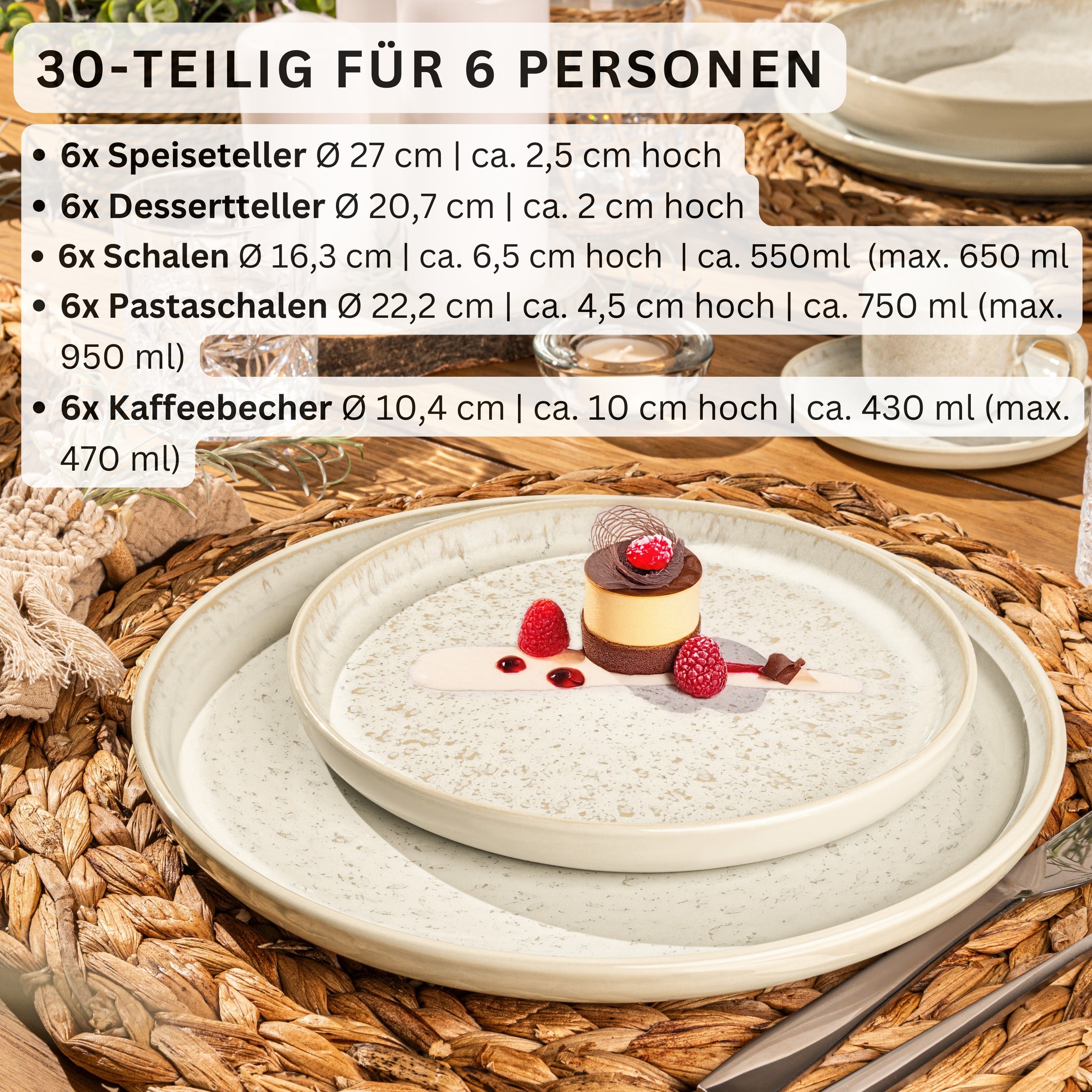 SÄNGER Kombiservice Key West- 30 teilig aus Steingut