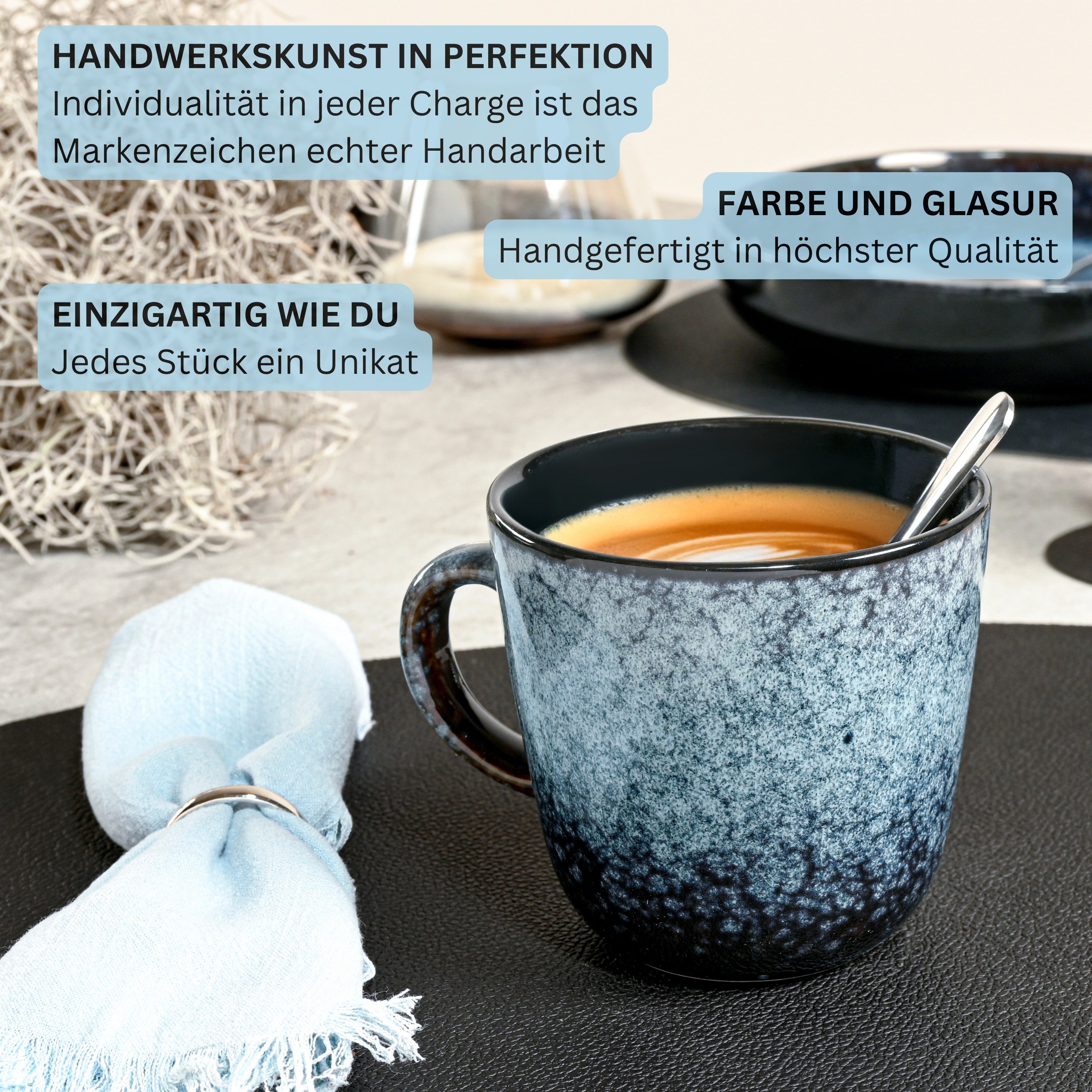 SÄNGER Steingut Geschirrset Osaka, Kombiservice 30 teilig für 6 Personen