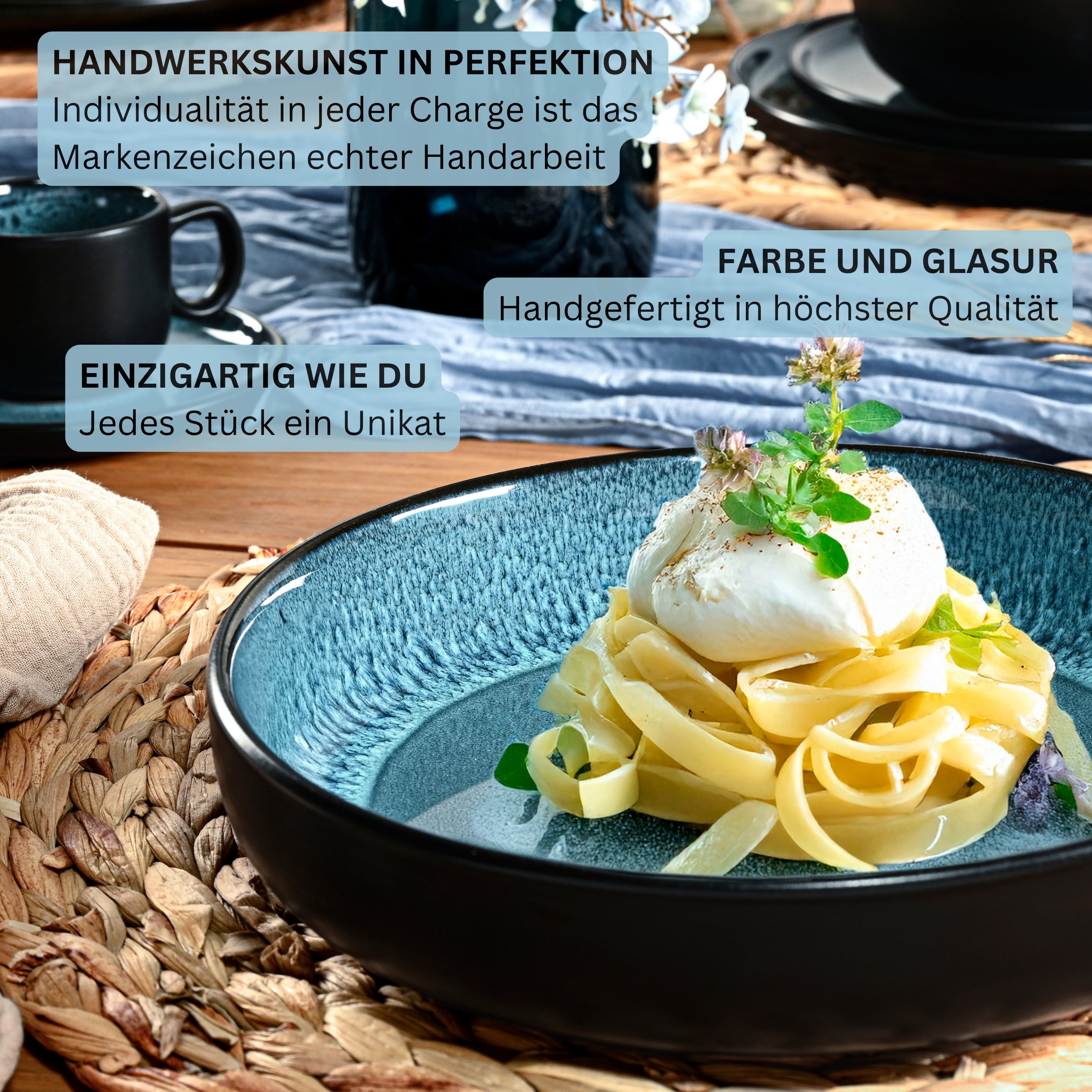 SÄNGER Steingut Geschirrset Vigo, Tafelservice 24 teilig für 6 Personen