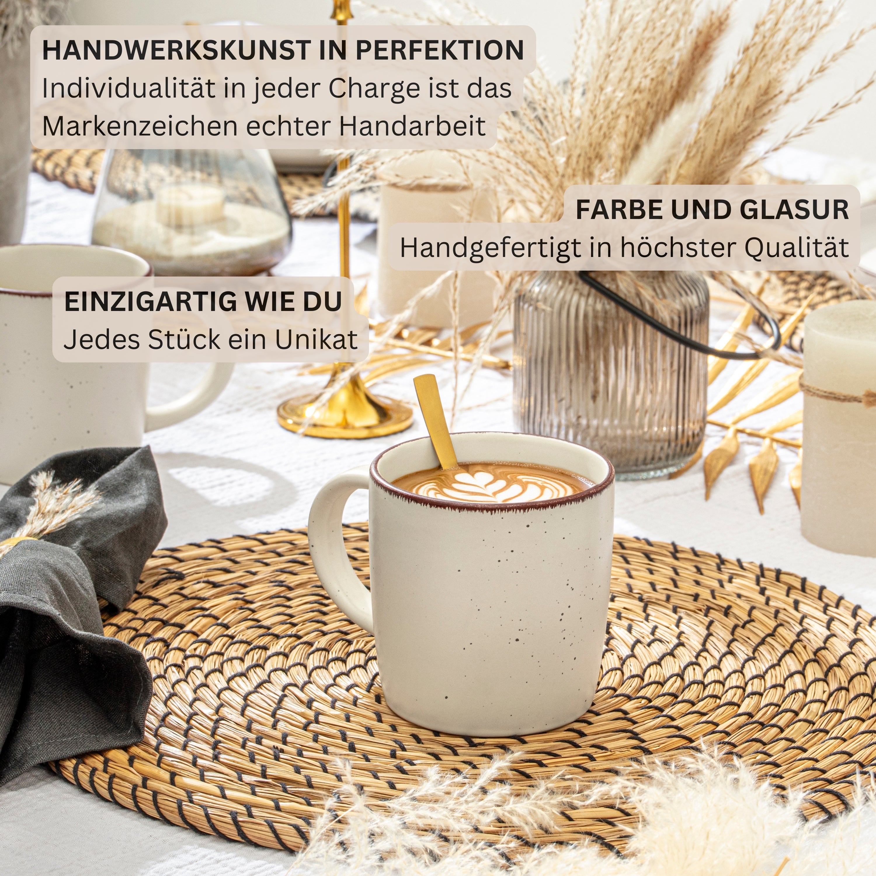 SÄNGER Steingut Geschirrset Bombay Erdfarben 20 teilig für 4 Personen