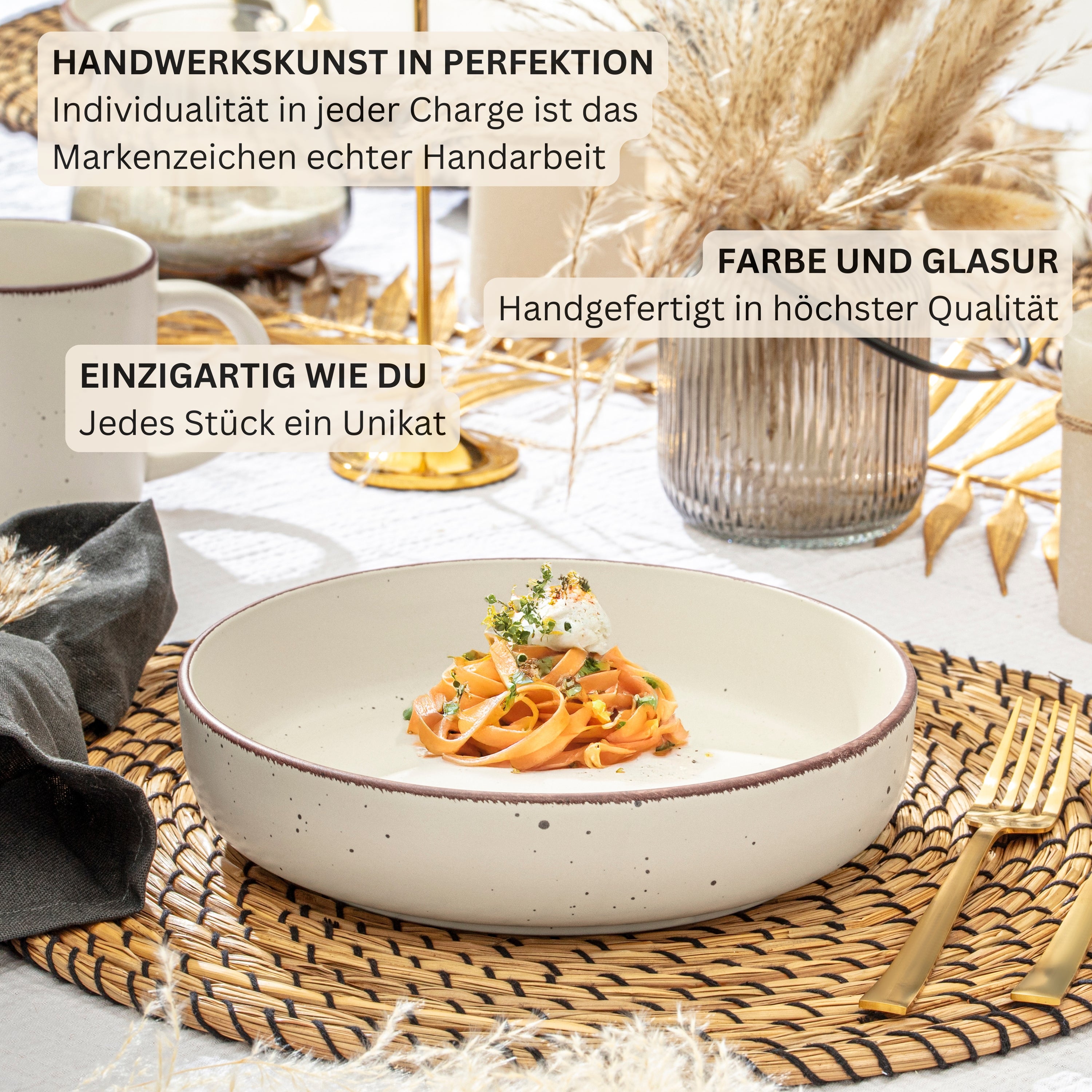 SÄNGER Steingut Geschirrset Bombay Moonlight 16 teilig für 4 Personen