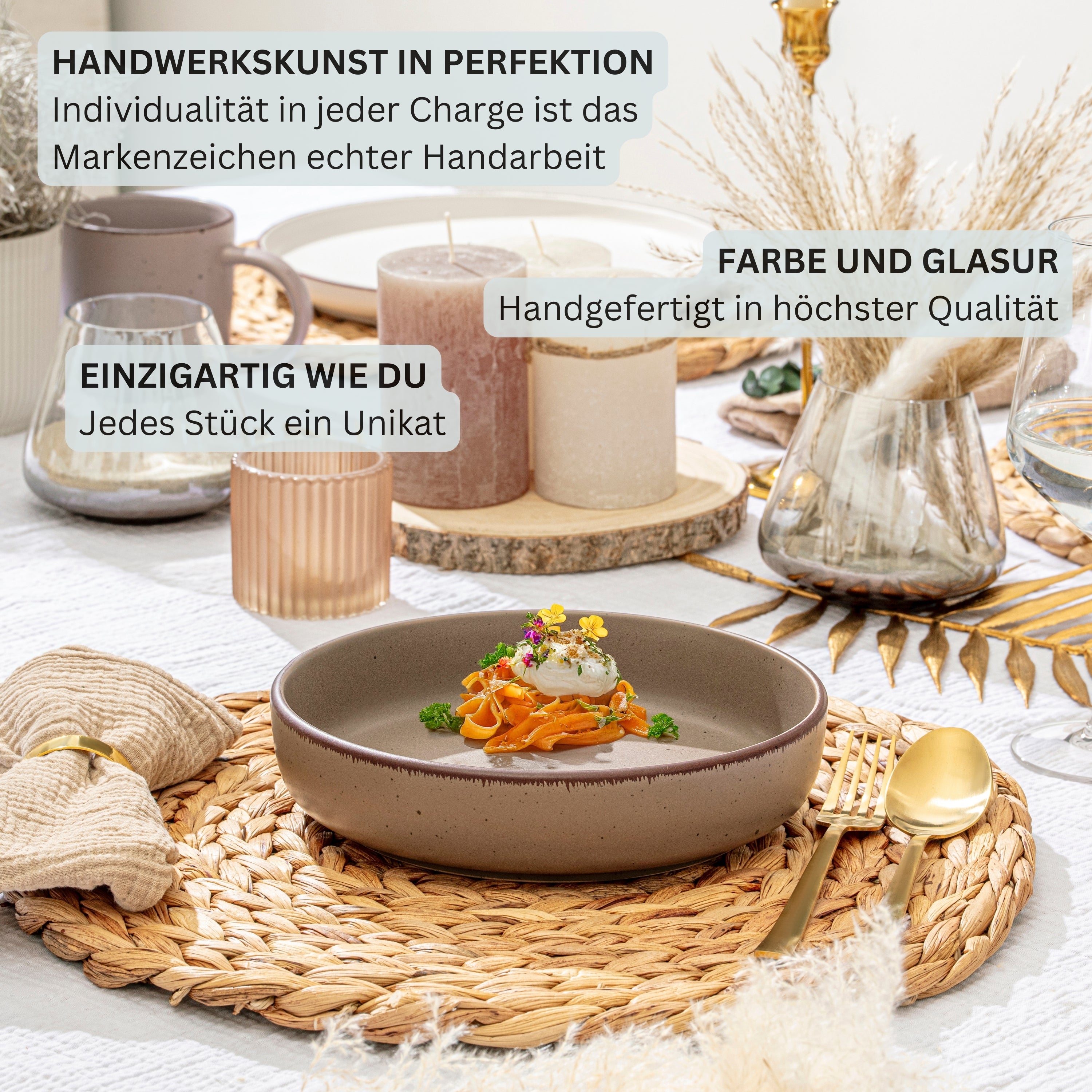 SÄNGER Steingut Geschirrset Bombay Meeresboden 16 teilig für 4 Personen