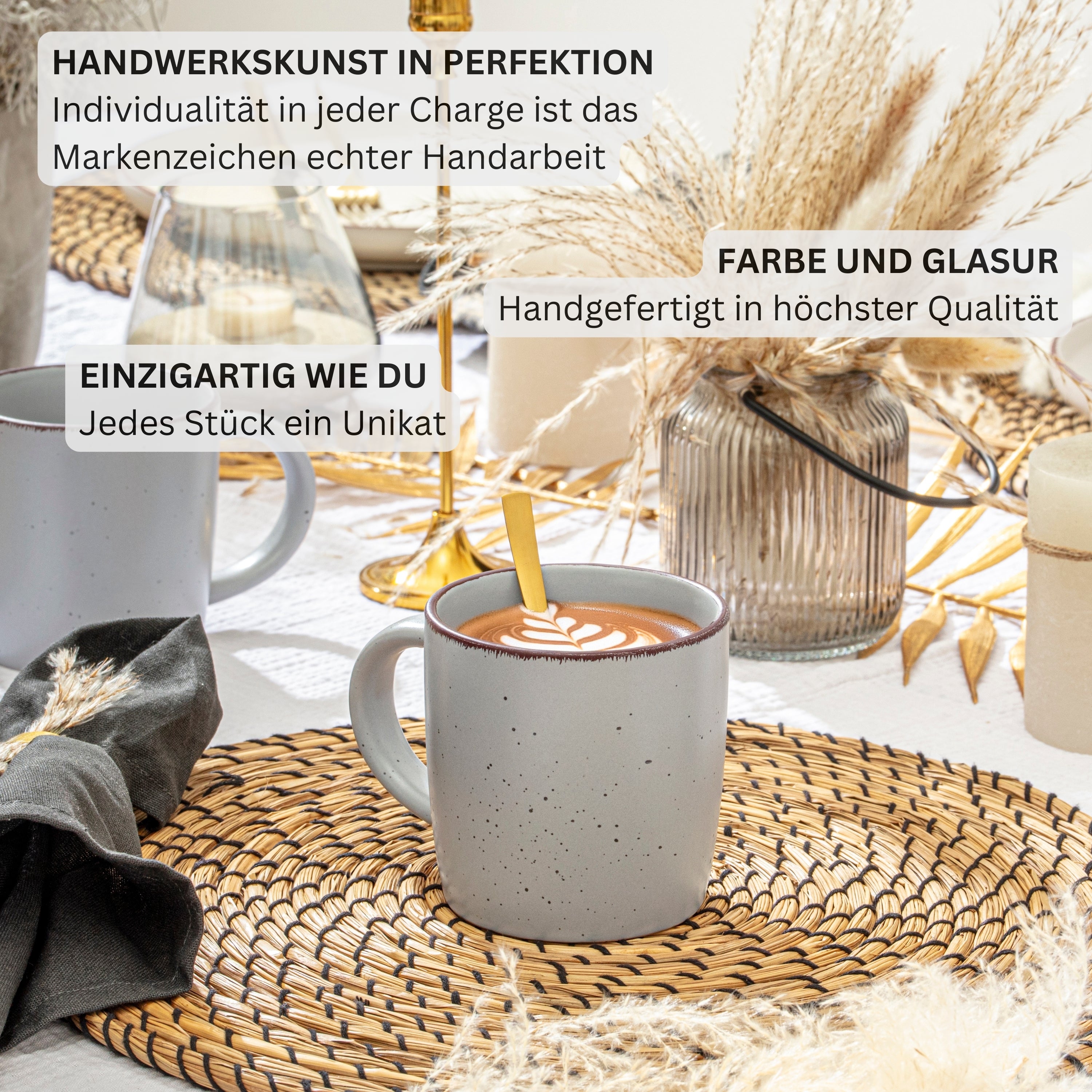 SÄNGER Steingut Geschirrset Bombay Stone 20 teilig für 4 Personen