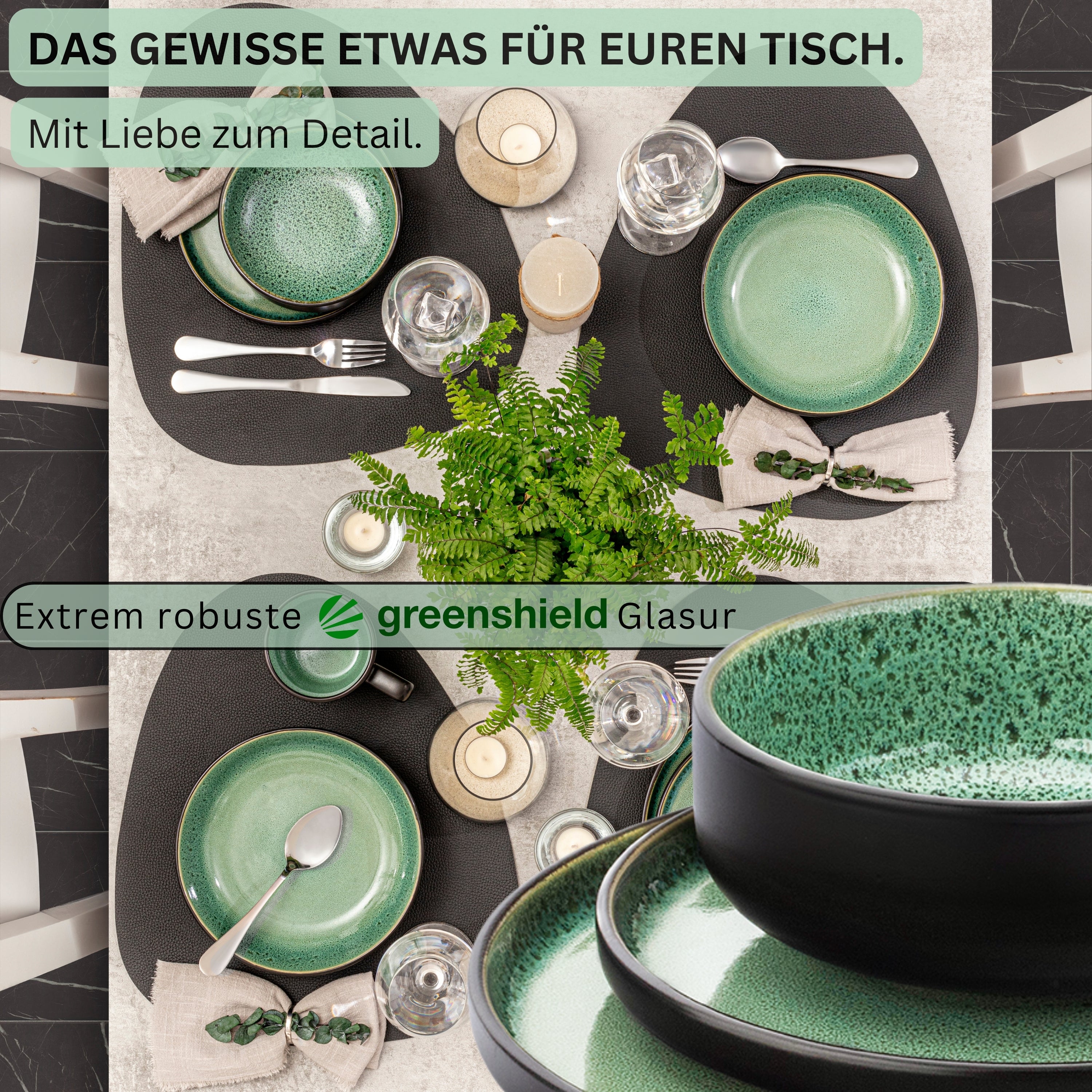 SÄNGER Steingut Geschirrset Greenwich 24 teilig für 6 Personen