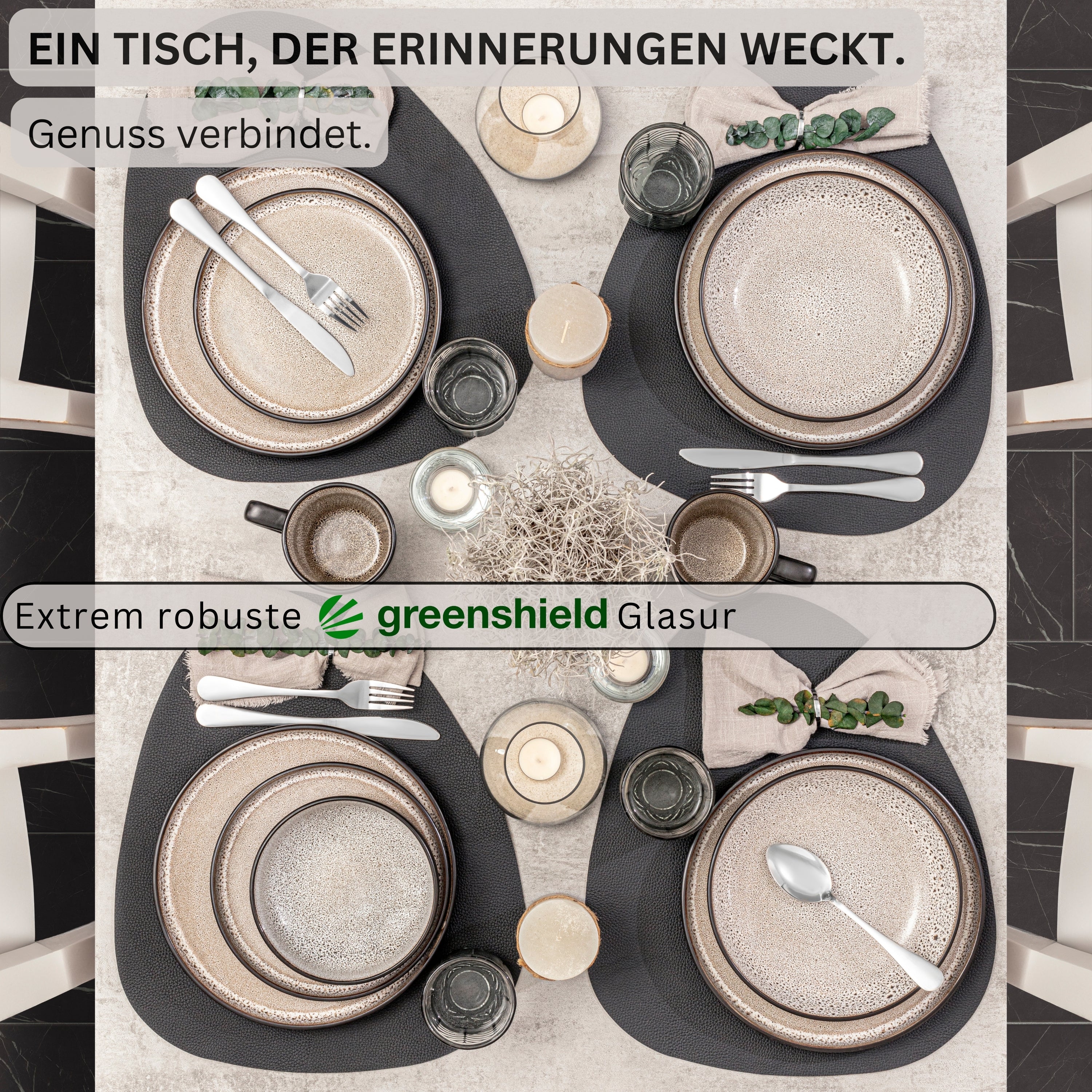 SÄNGER Stoneware Dinnerware Set Luxor 24-piece for 6 People