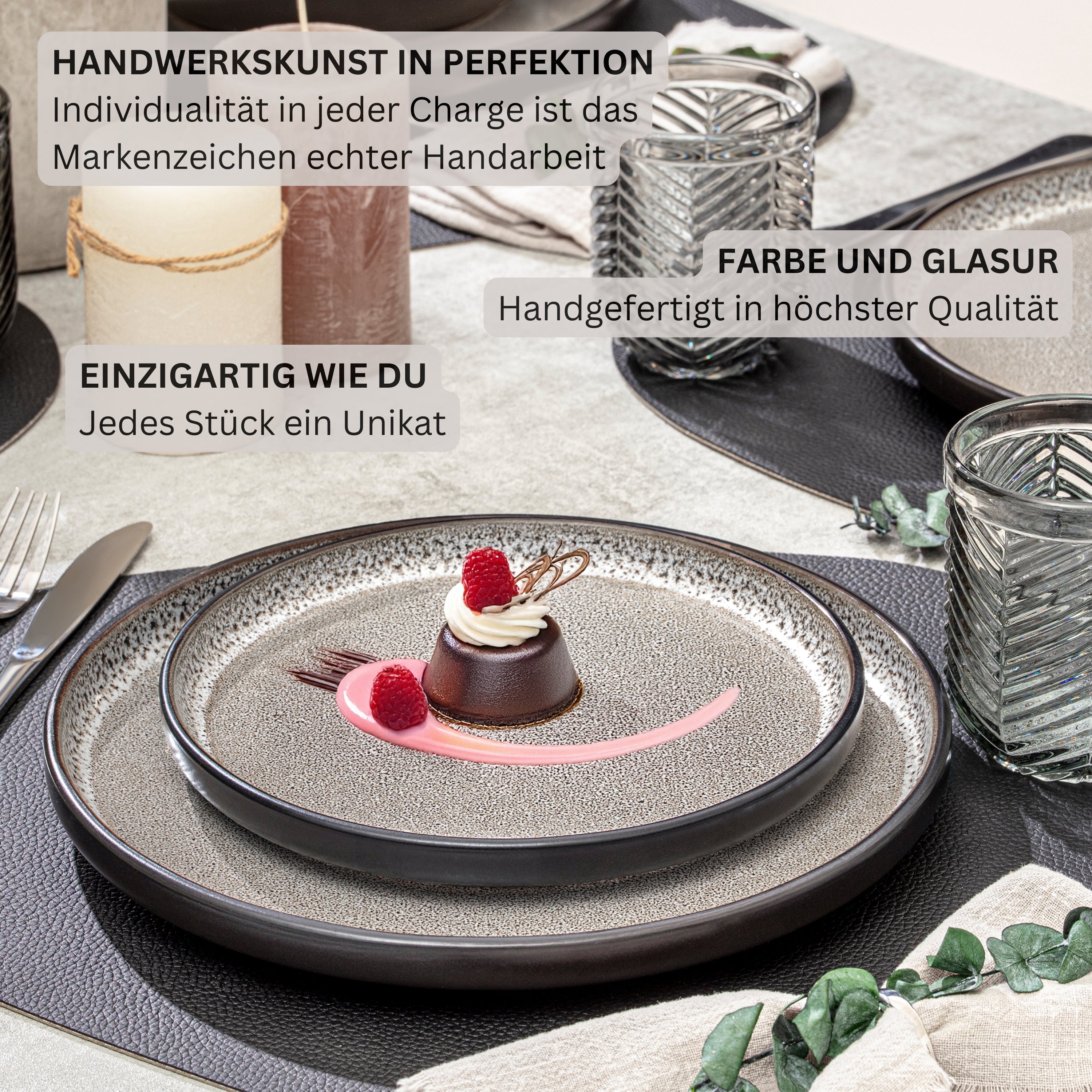 SÄNGER Stoneware Dinnerware Set Luxor 24-piece for 6 People