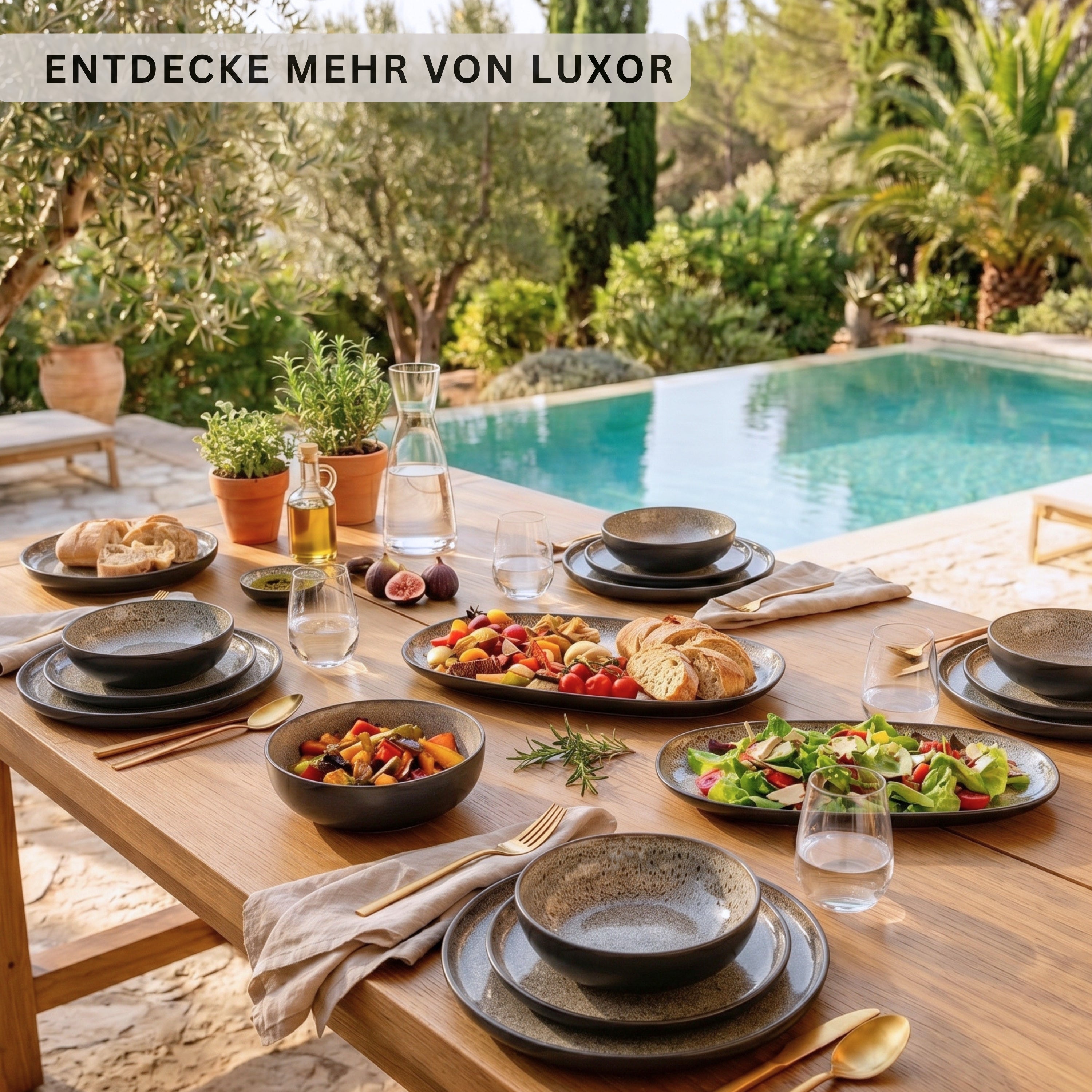 SÄNGER Steingut Geschirrset Luxor 30 teilig für 6 Personen