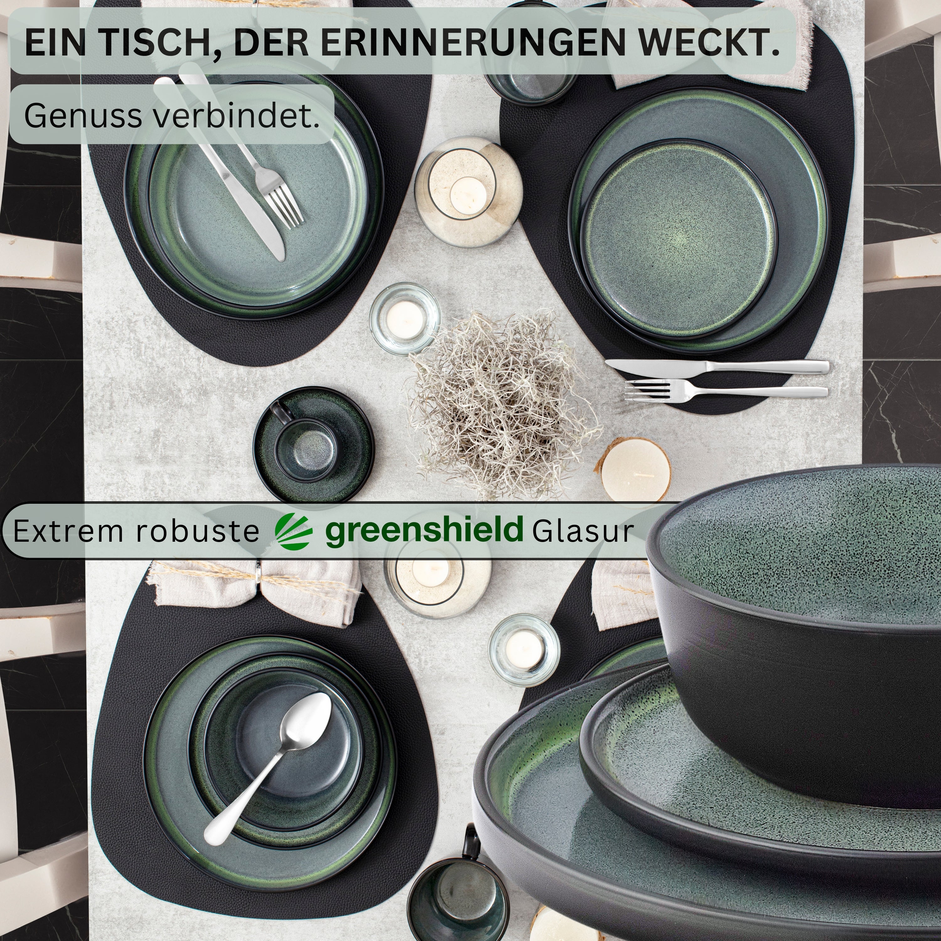 SÄNGER Steingut Geschirrset Malmö 24-teilig für 6 Personen