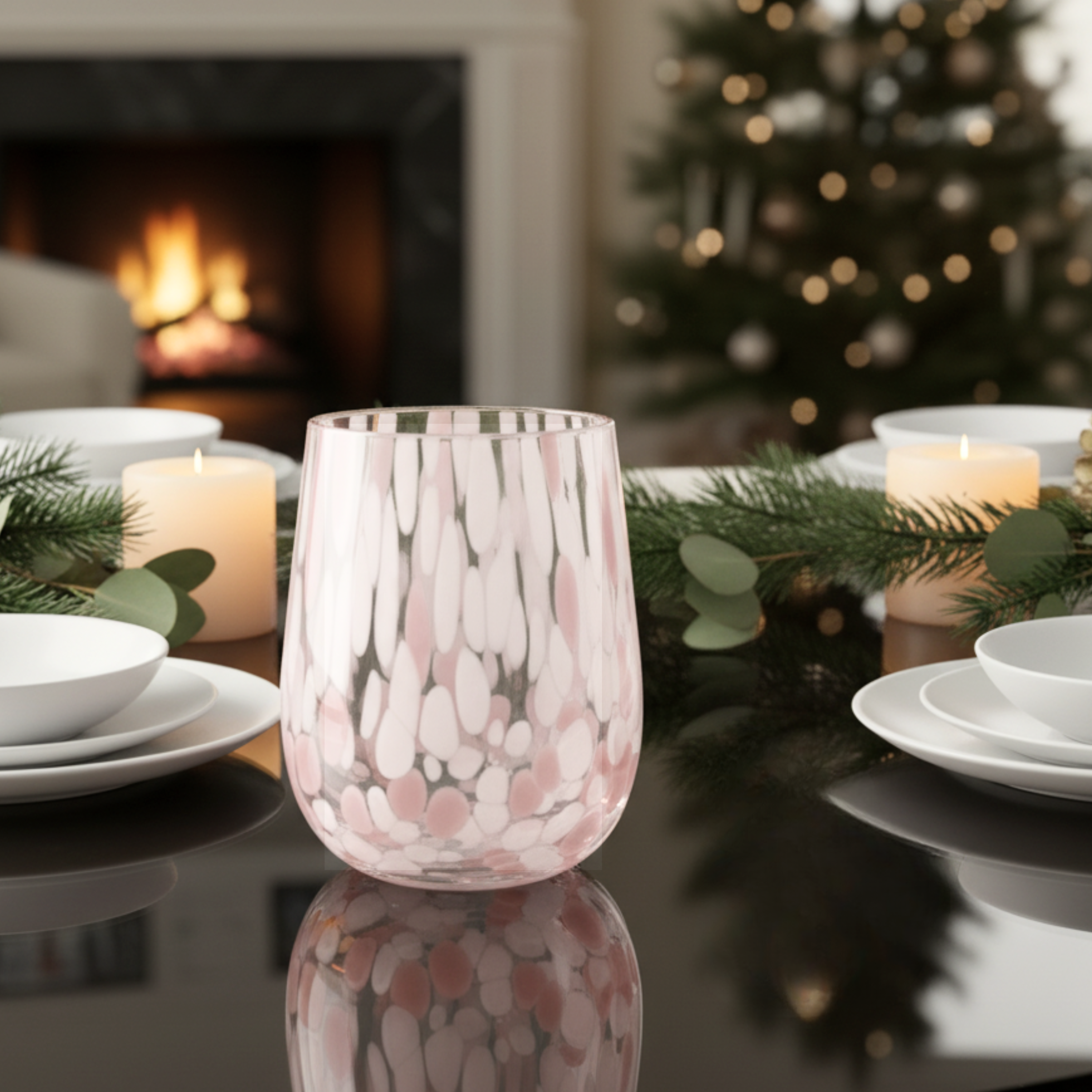 SÄNGER Trinkgläser Set Curacao 4 teilig - weiß/rosa