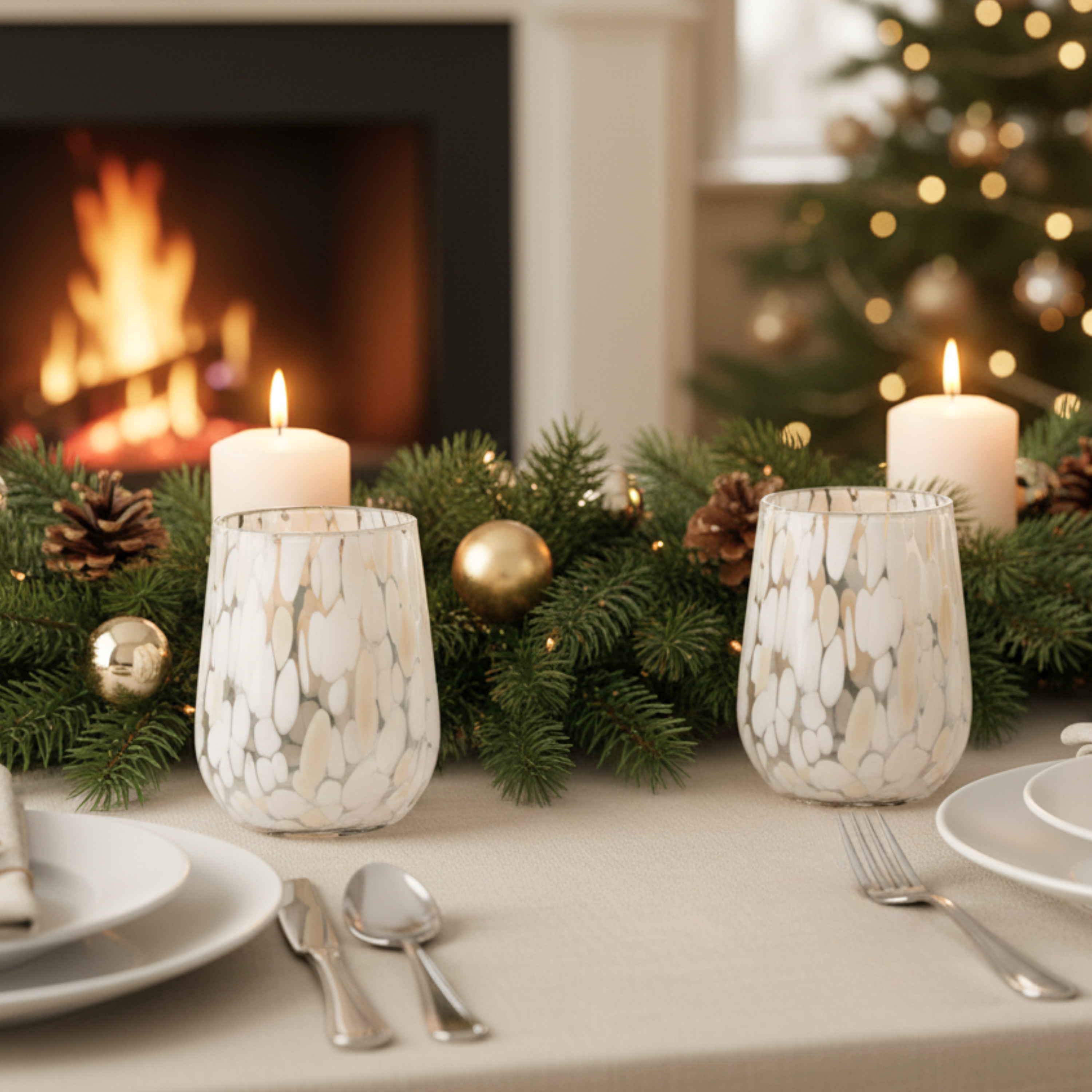 SÄNGER Trinkgläser Set Curacao 4 teilig - weiß/beige