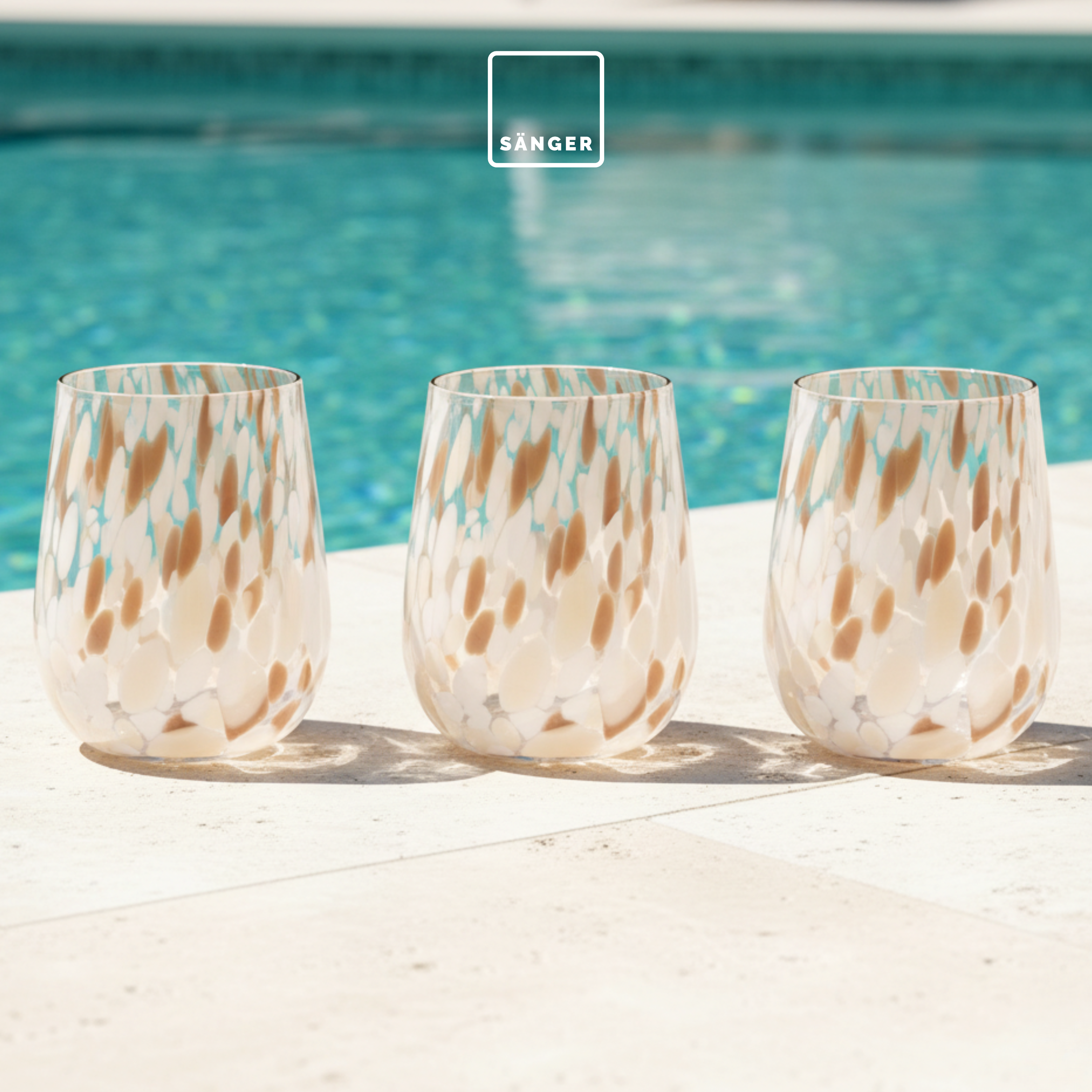 SÄNGER Trinkgläser Set Curacao 4 teilig - weiß/beige/braun