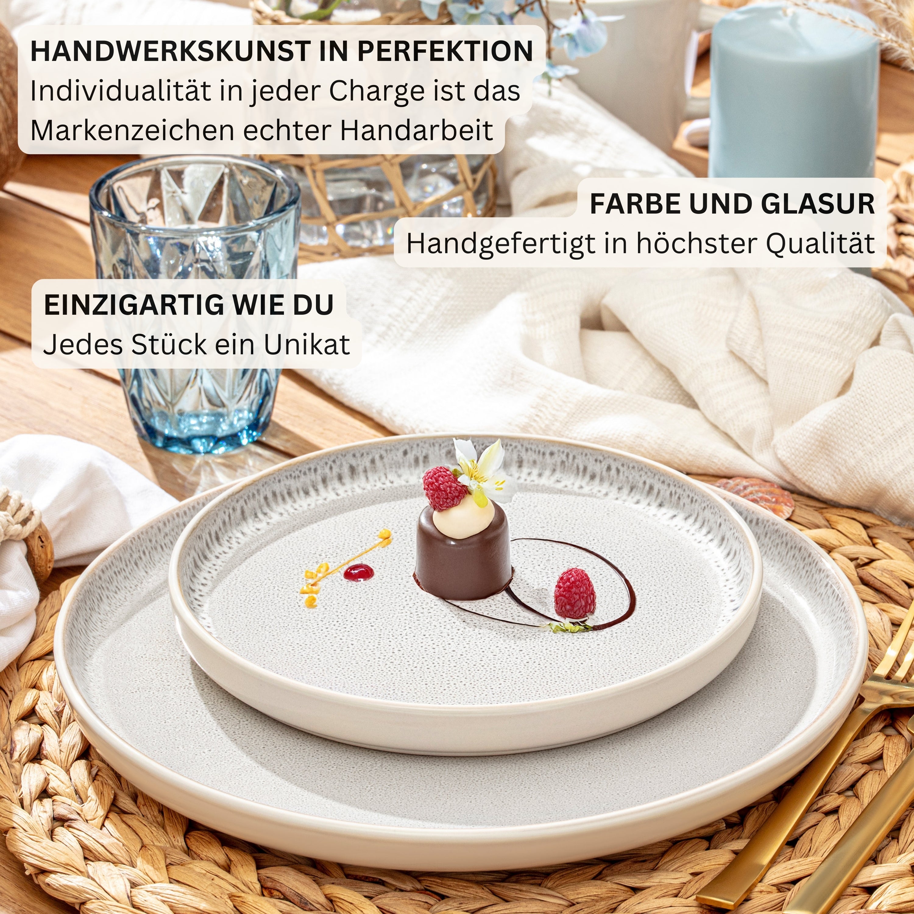 SÄNGER Steingut Geschirrset Kreta 24 teilig für 6 Personen