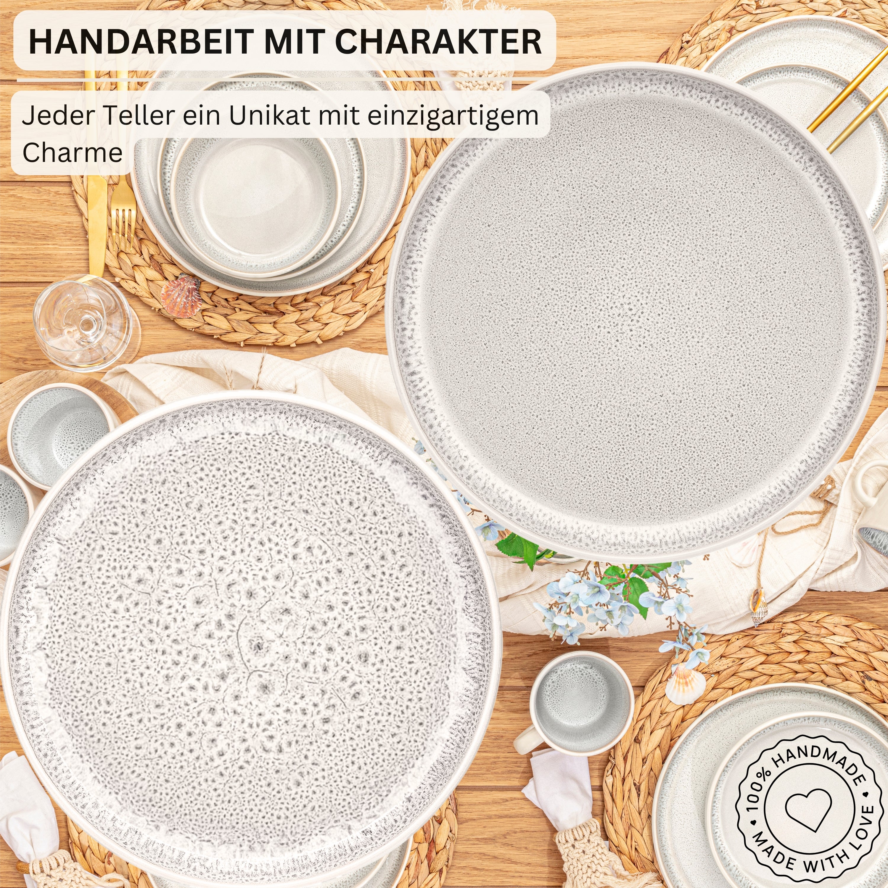 SÄNGER Steingut Geschirrset Kreta 24 teilig für 6 Personen