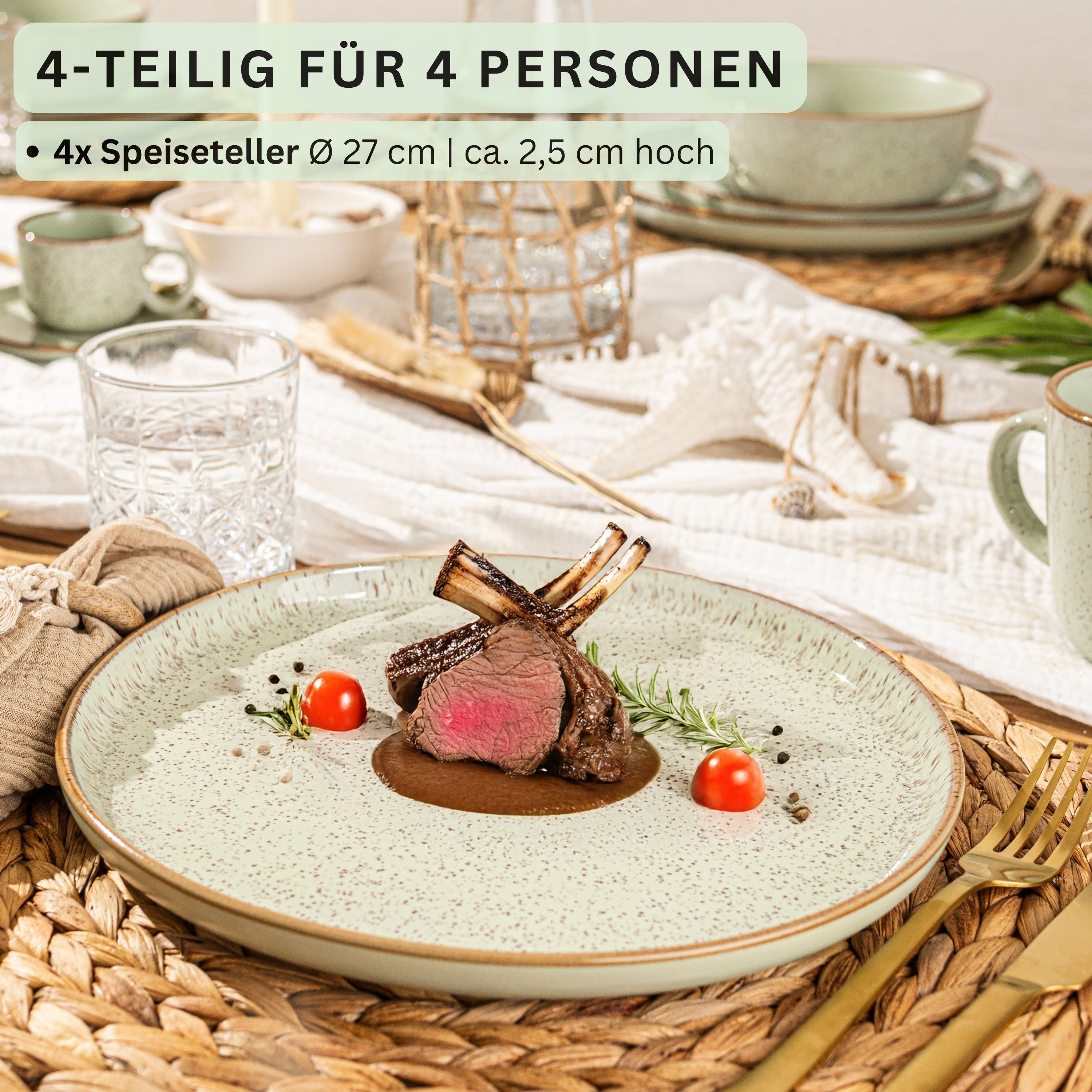 SÄNGER Speiseteller Set Rio Minze 4 teilig