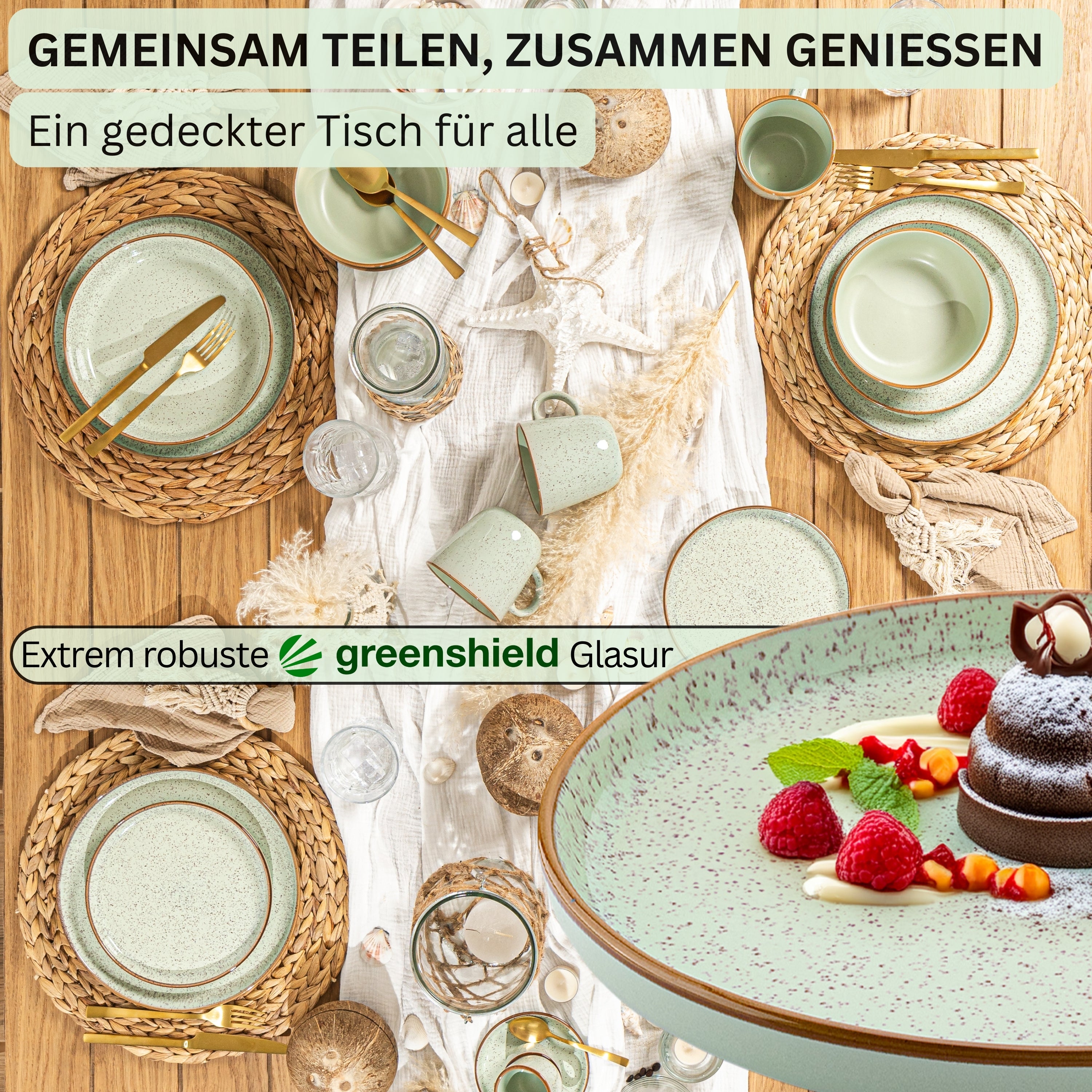 SÄNGER Dessert Plate Set Rio Mint 4-Piece