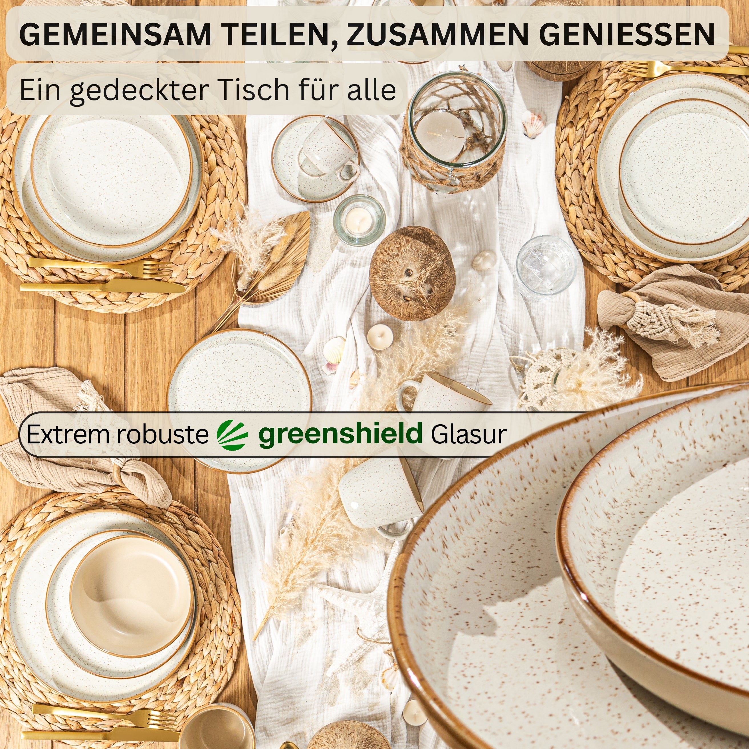 SÄNGER Dessertteller Set Rio Creme 4 teilig