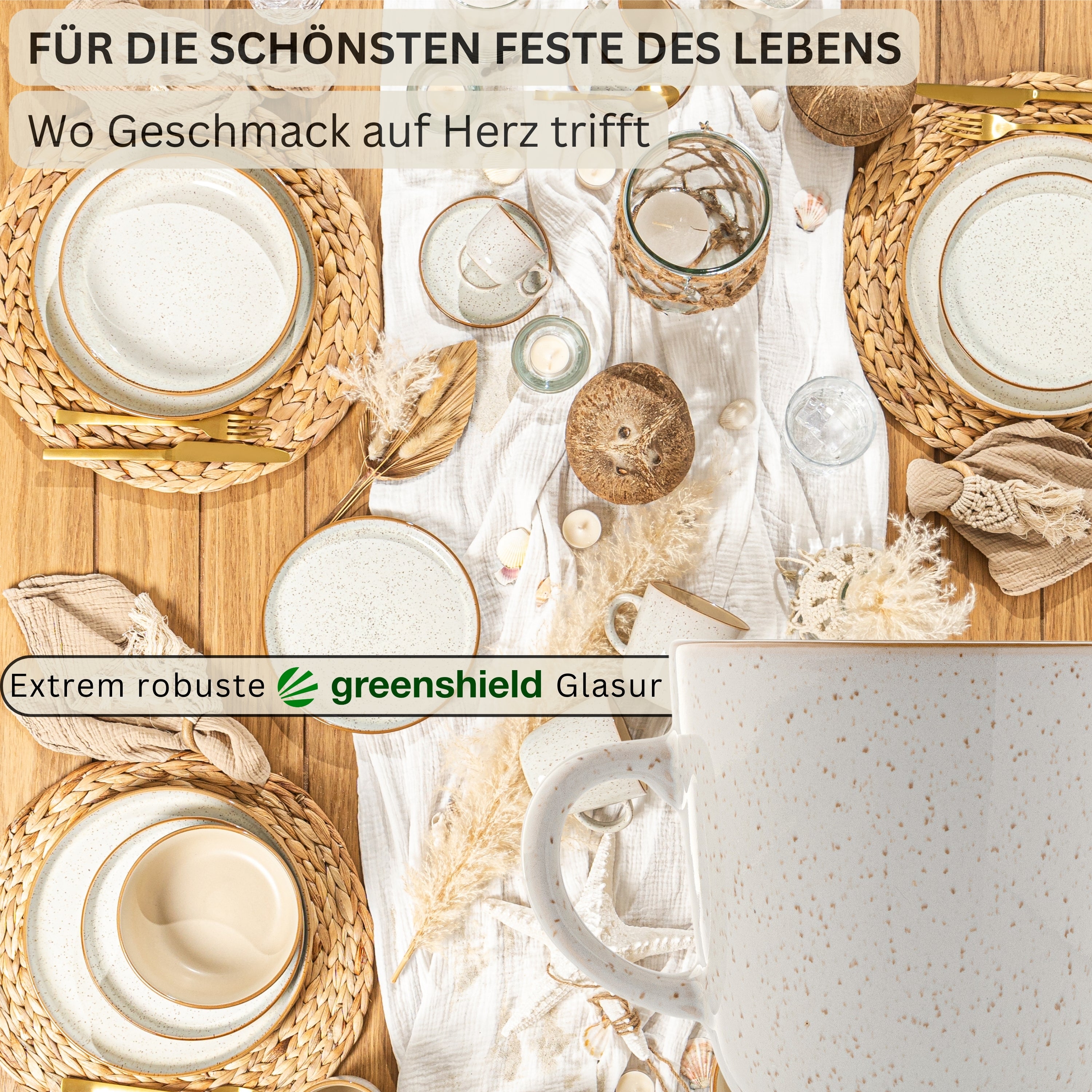 SÄNGER Kaffeebecher Set Rio Creme 4 teilig