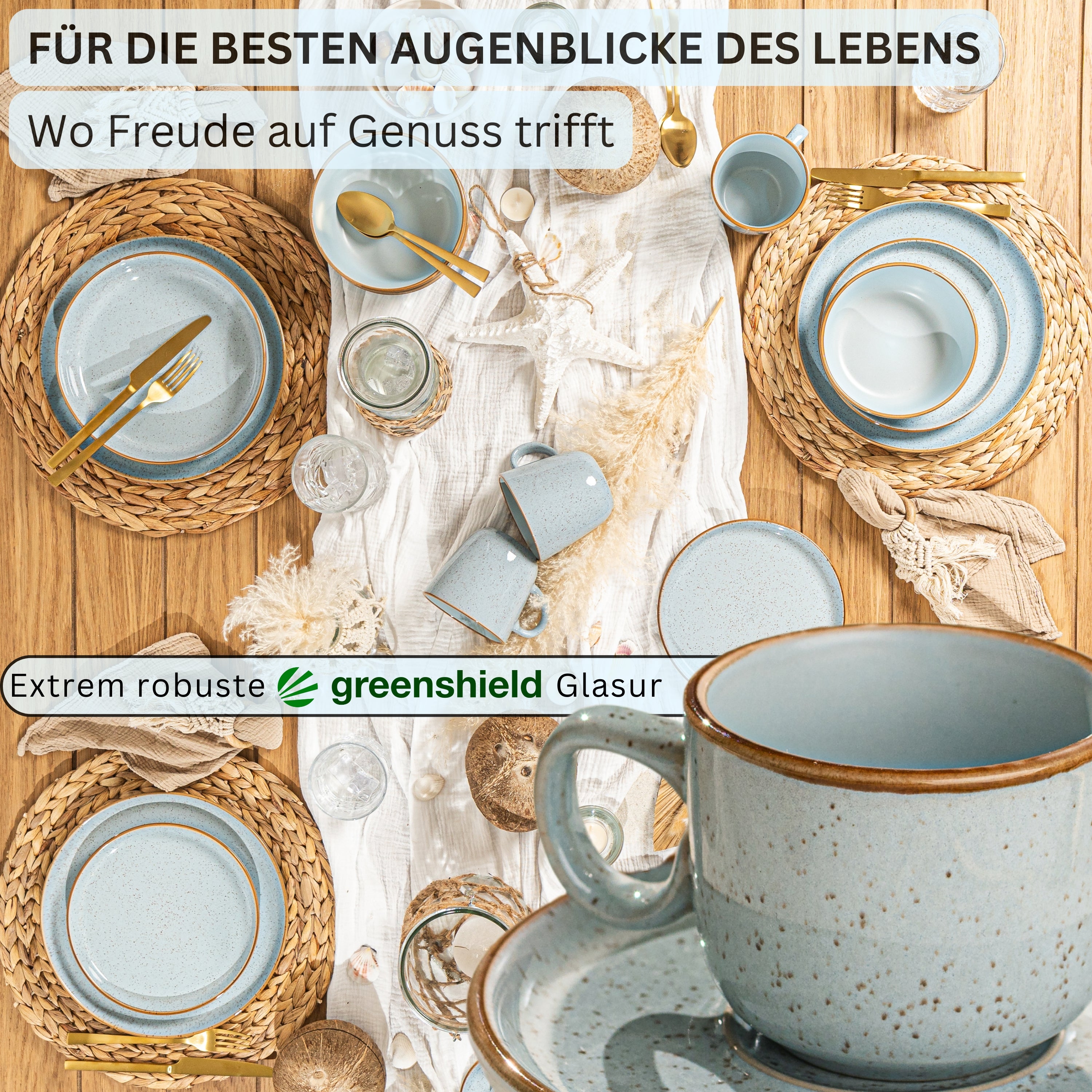 SÄNGER Espressotassen Set Rio Lagune 8 teilig für 4 Personen