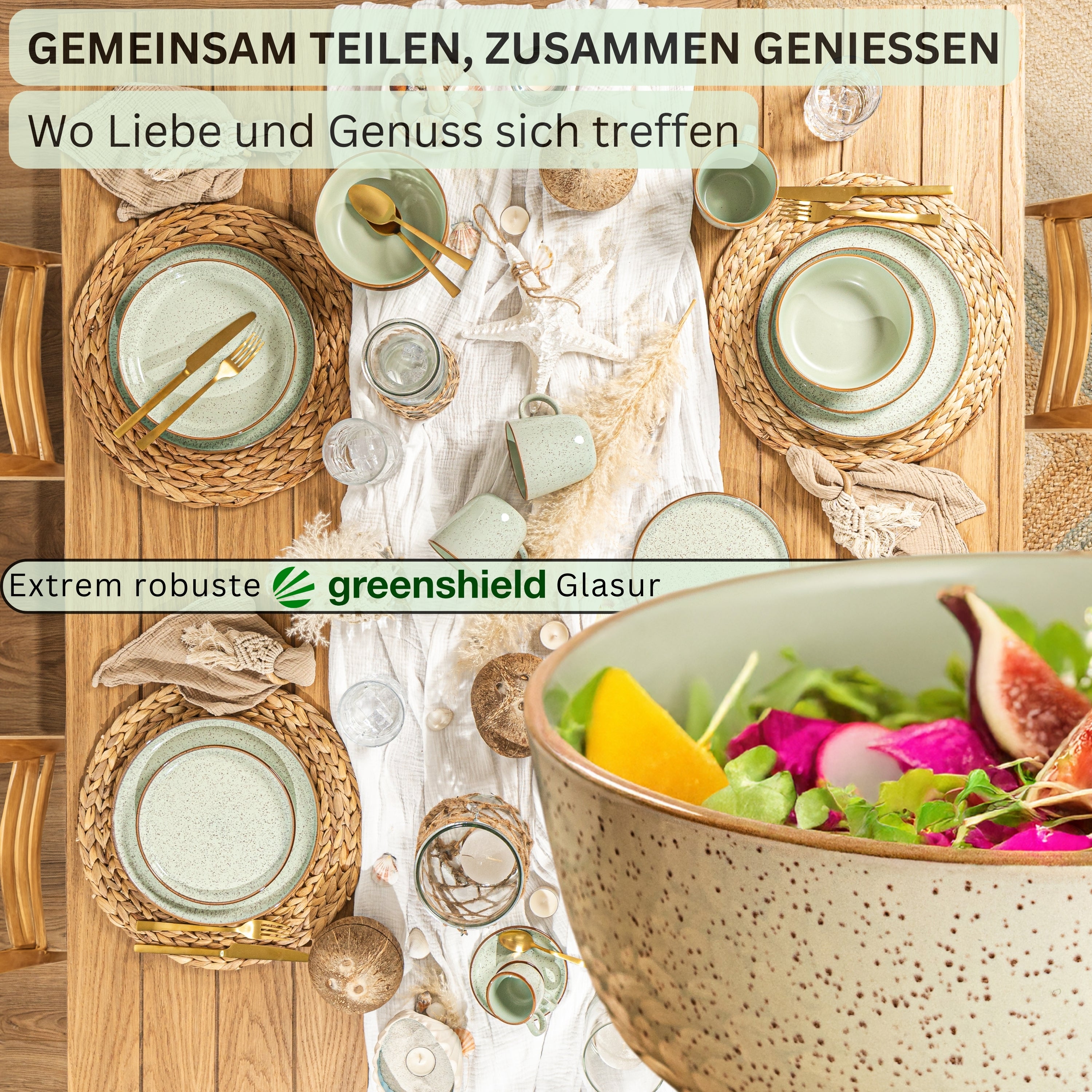 SÄNGER Bowl Set Rio Mint - 6-piece stoneware