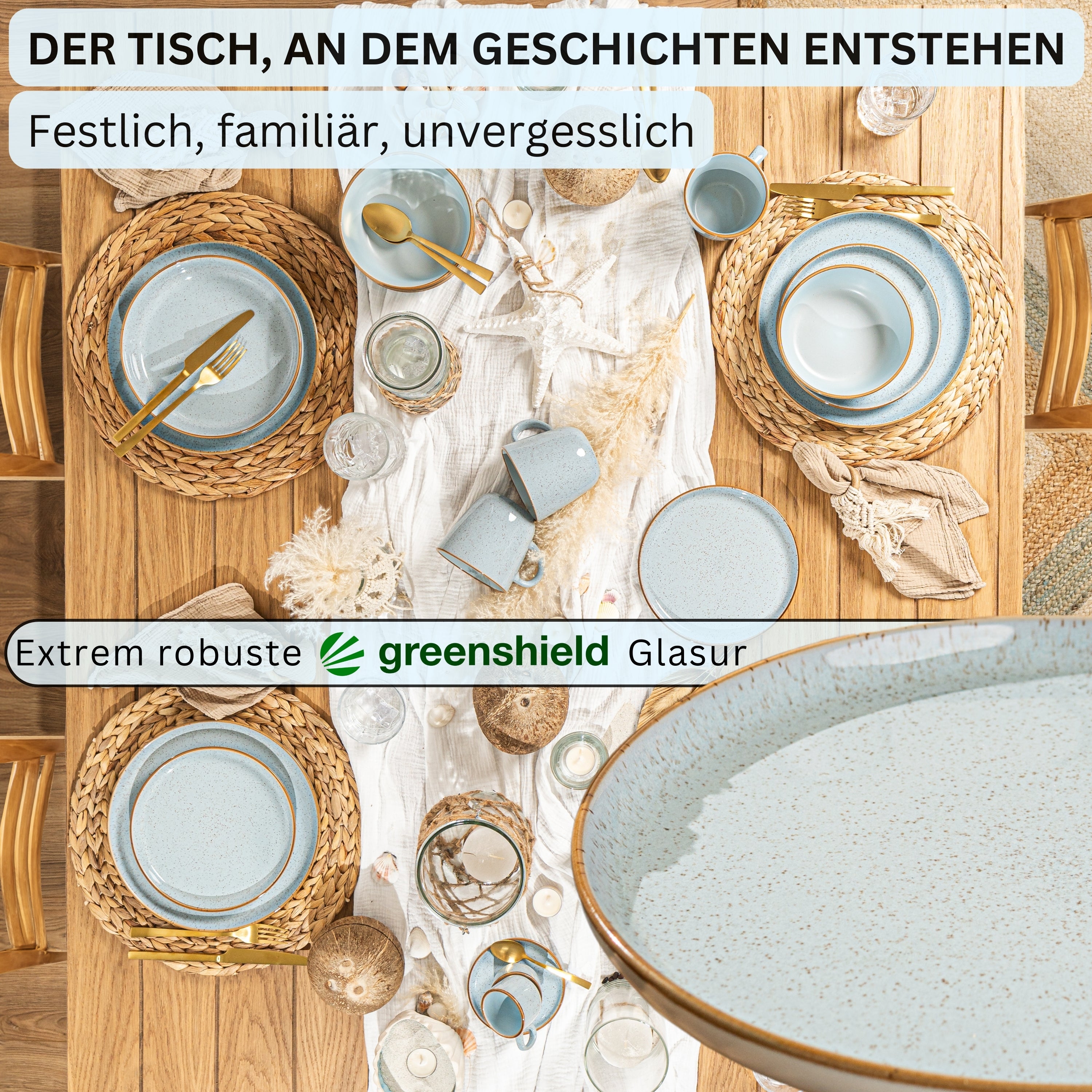 SÄNGER Tafelservice Rio Lagune - 18 teilig aus Steingut