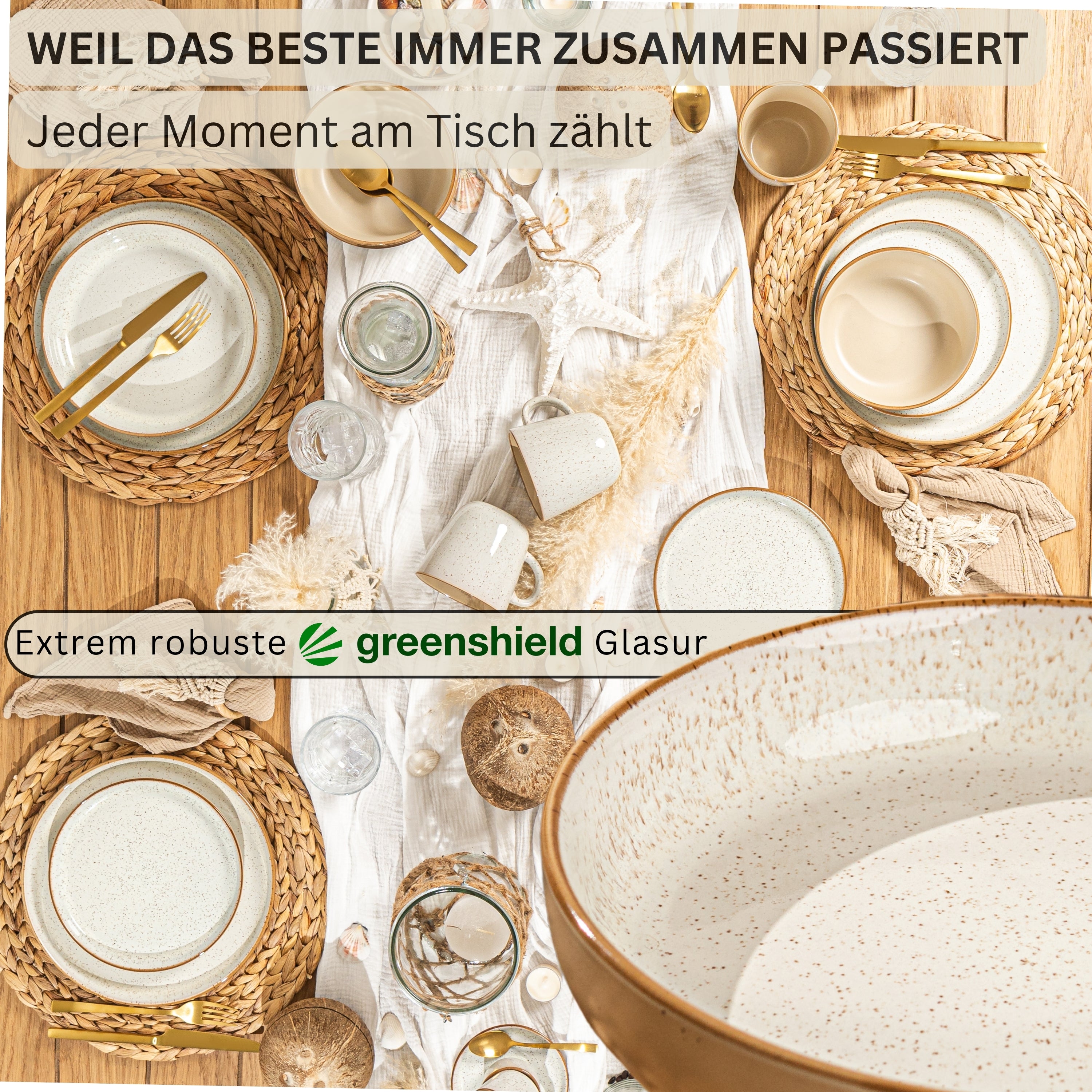 SÄNGER Pastaschalen Set Rio Creme - 6 teilig aus Steingut