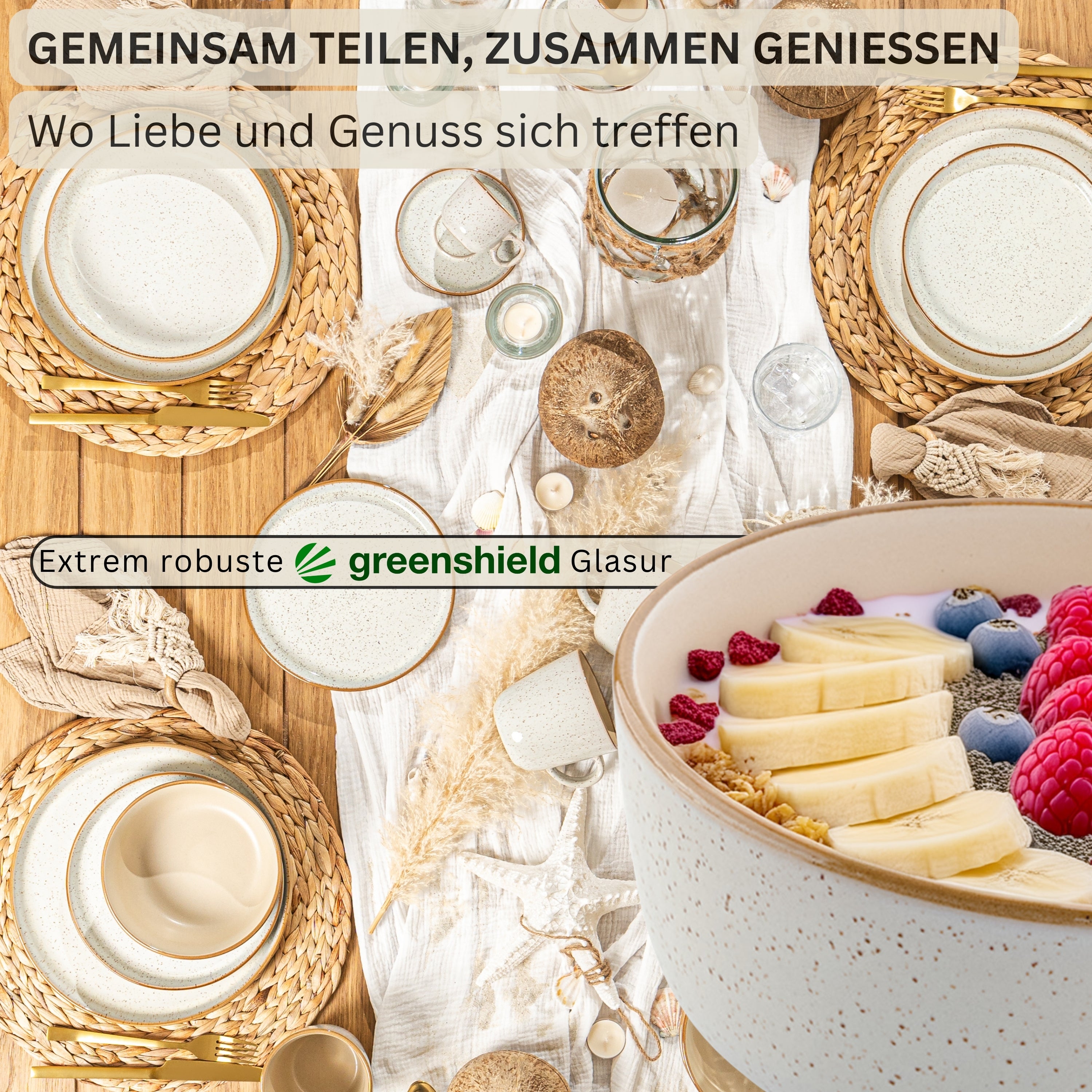 SÄNGER Schalen Set Rio Creme - 6 teilig aus Steingut